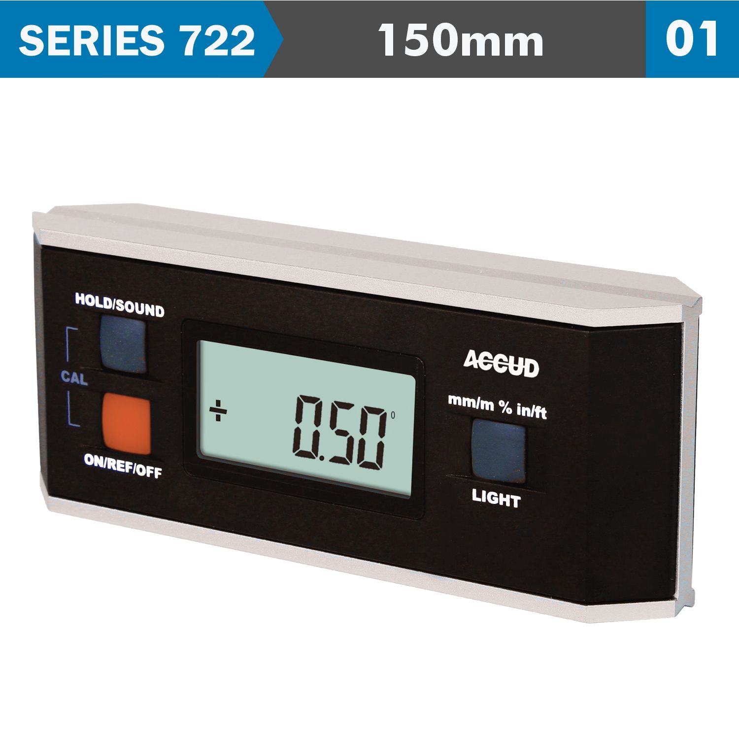 Digital Leveler 360deg 150x60mm 0.05 Deg. Res. Al Frame