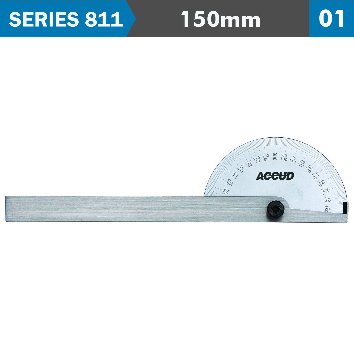 Protractor 85x150mm 180 Deg. 0.3 Deg. Acc. 1 Deg Grad.