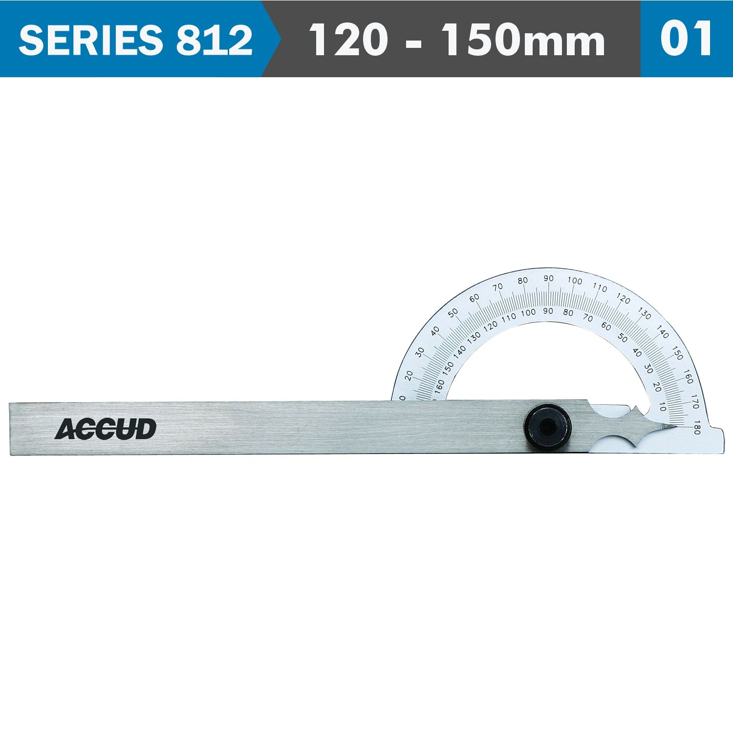 Protractor 120x 150mm 180 Deg. 0.3 Deg Acc. 1 Deg. Grad.