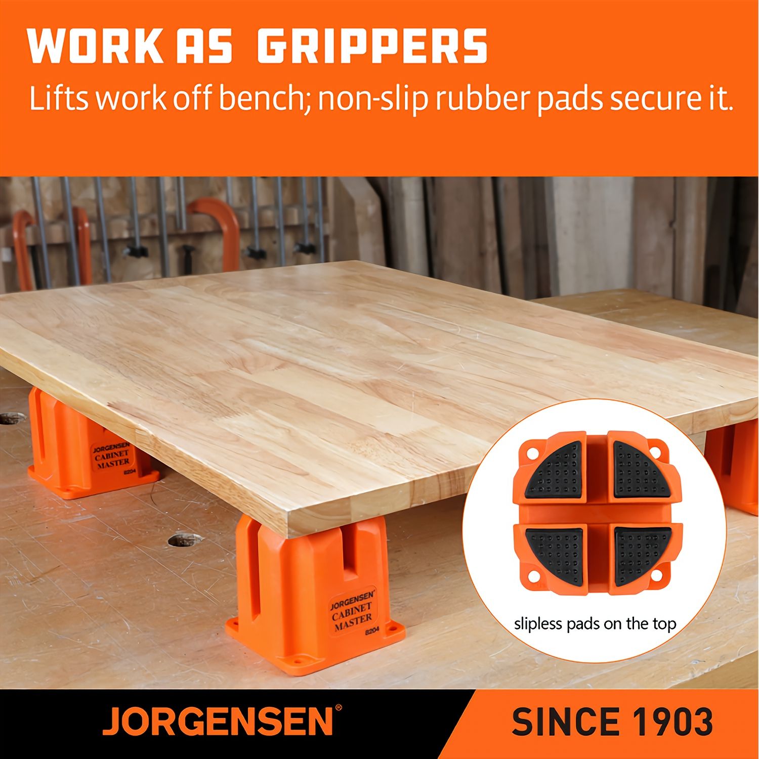 Jorgensen 3-in-1 Support Block 4pc For Parallel Clamps 3/4' Bench Top