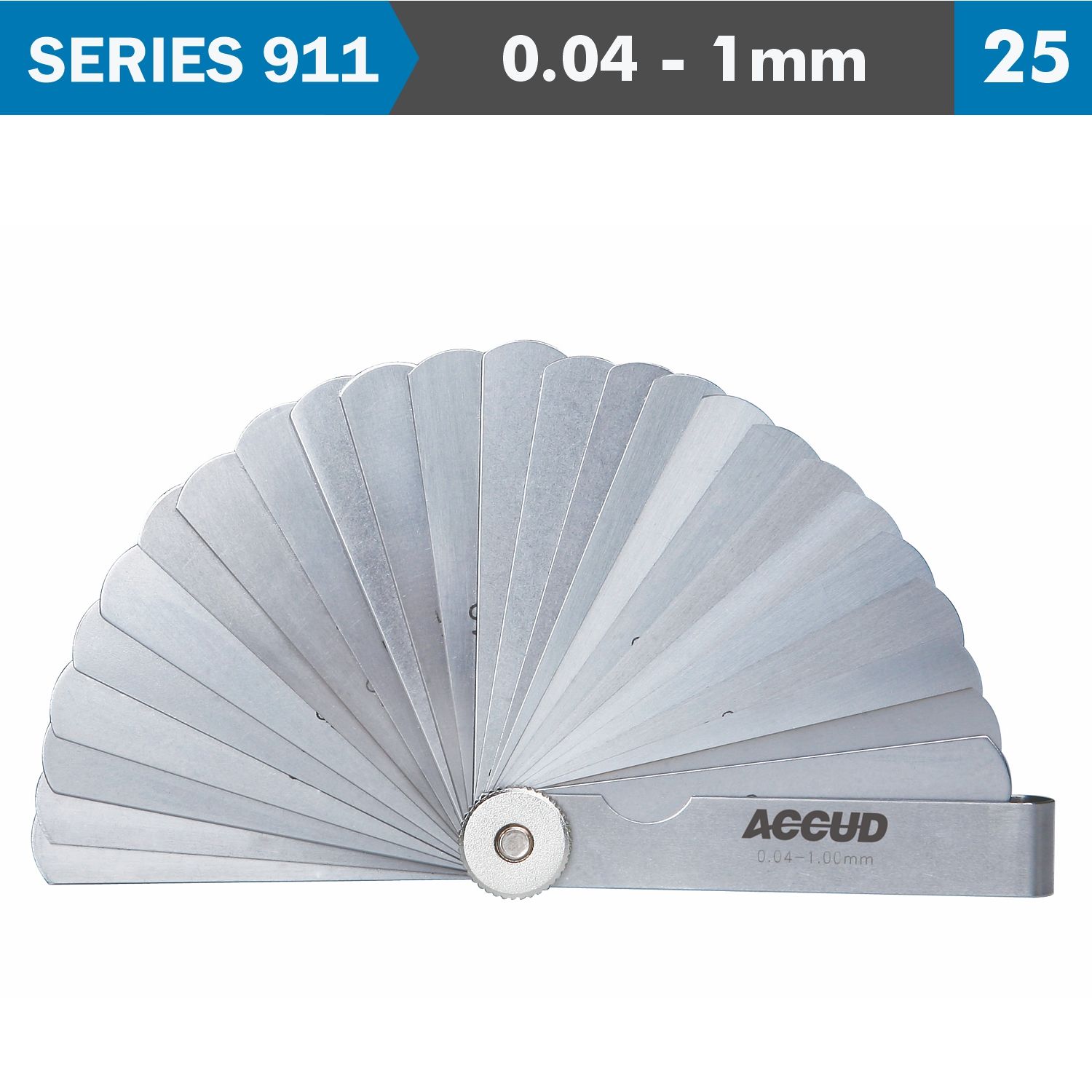 Feeler Gauge 75mm 0.04-1.00mm 25leaves Din2275