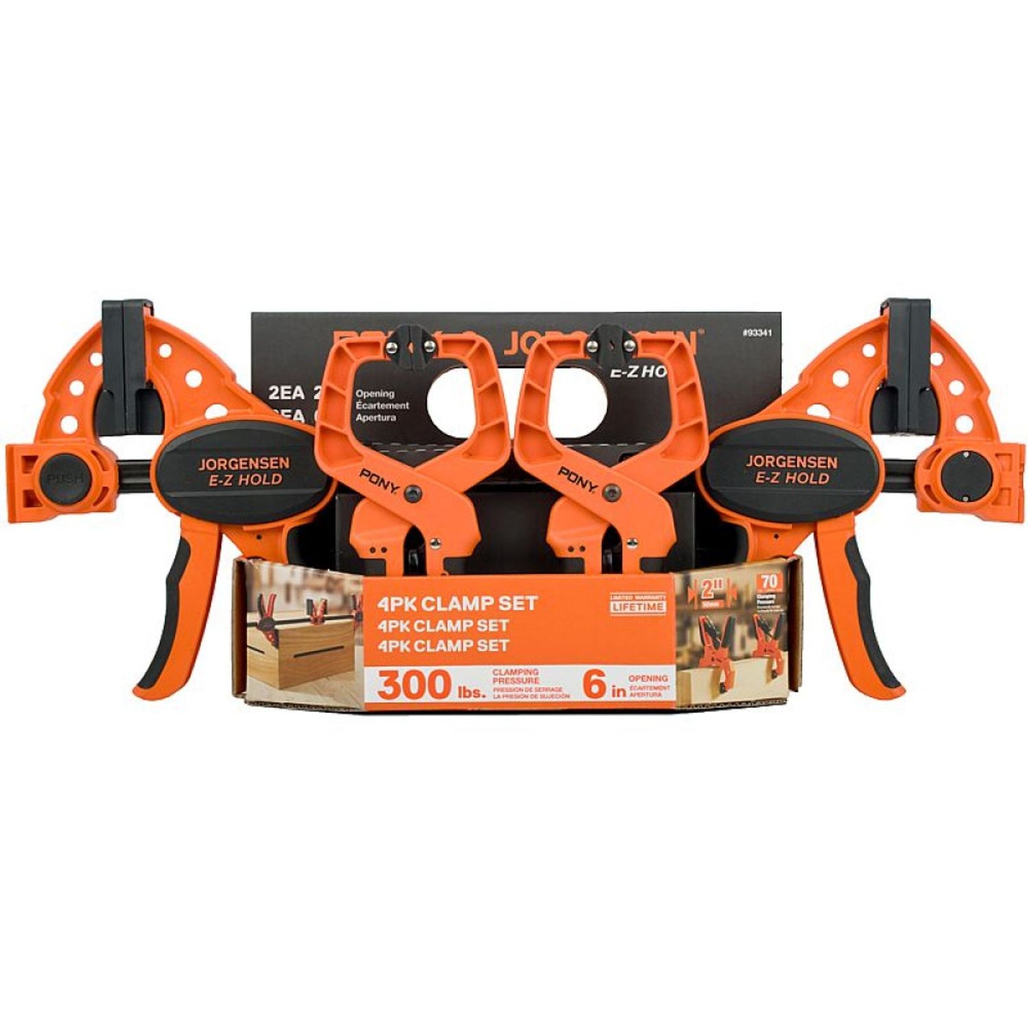 PONY Jorgensen 4pc Clamp Set 2 X 6' 150mm