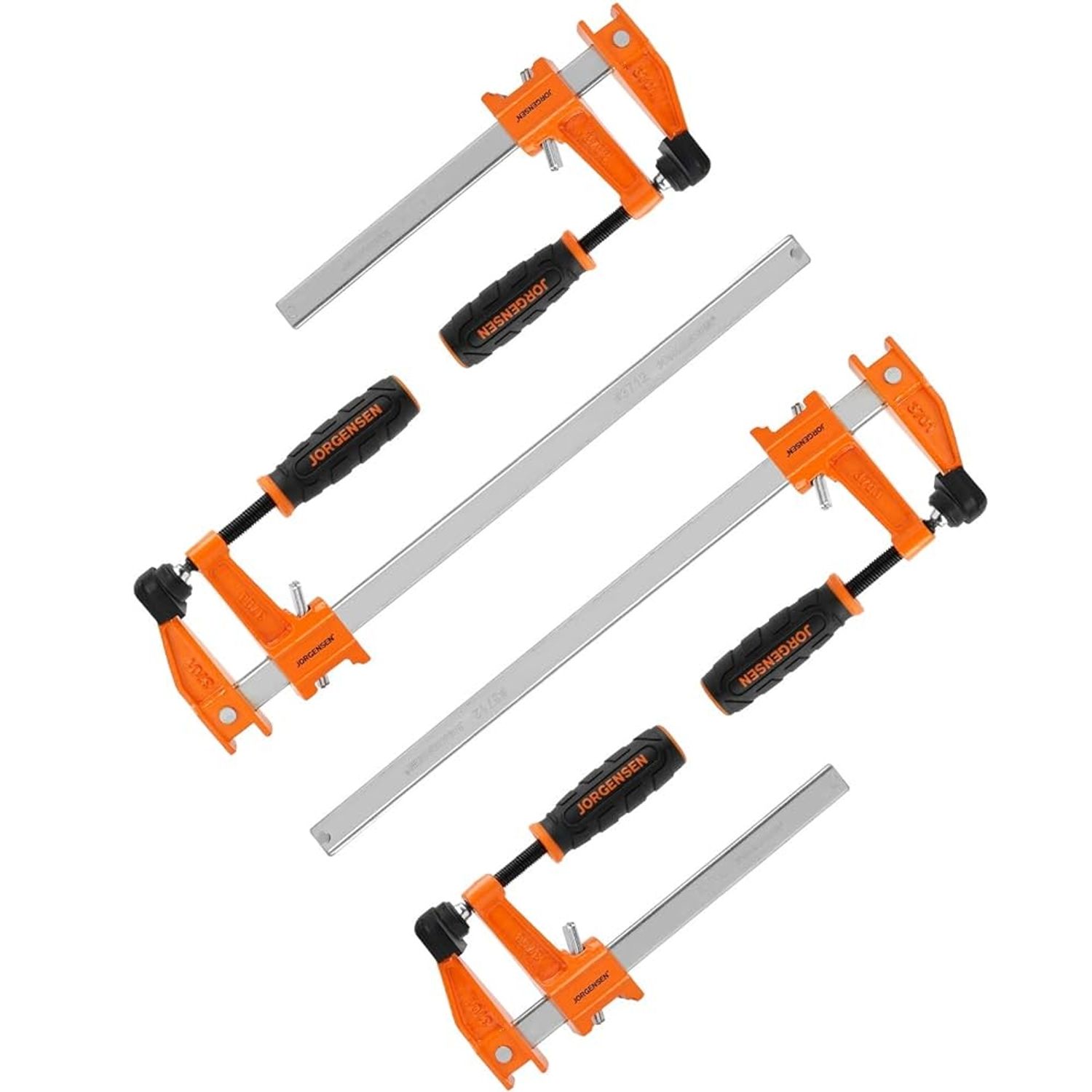 Jorgensen Medium Duty Steel Bar Clamp 4pc Set 2 X 150mm & 2 X 305mm