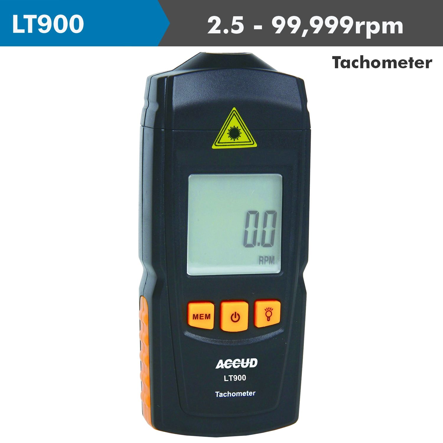 Laser Tachometer 2.5 - 99999rp Mrange 0.1 Rpm