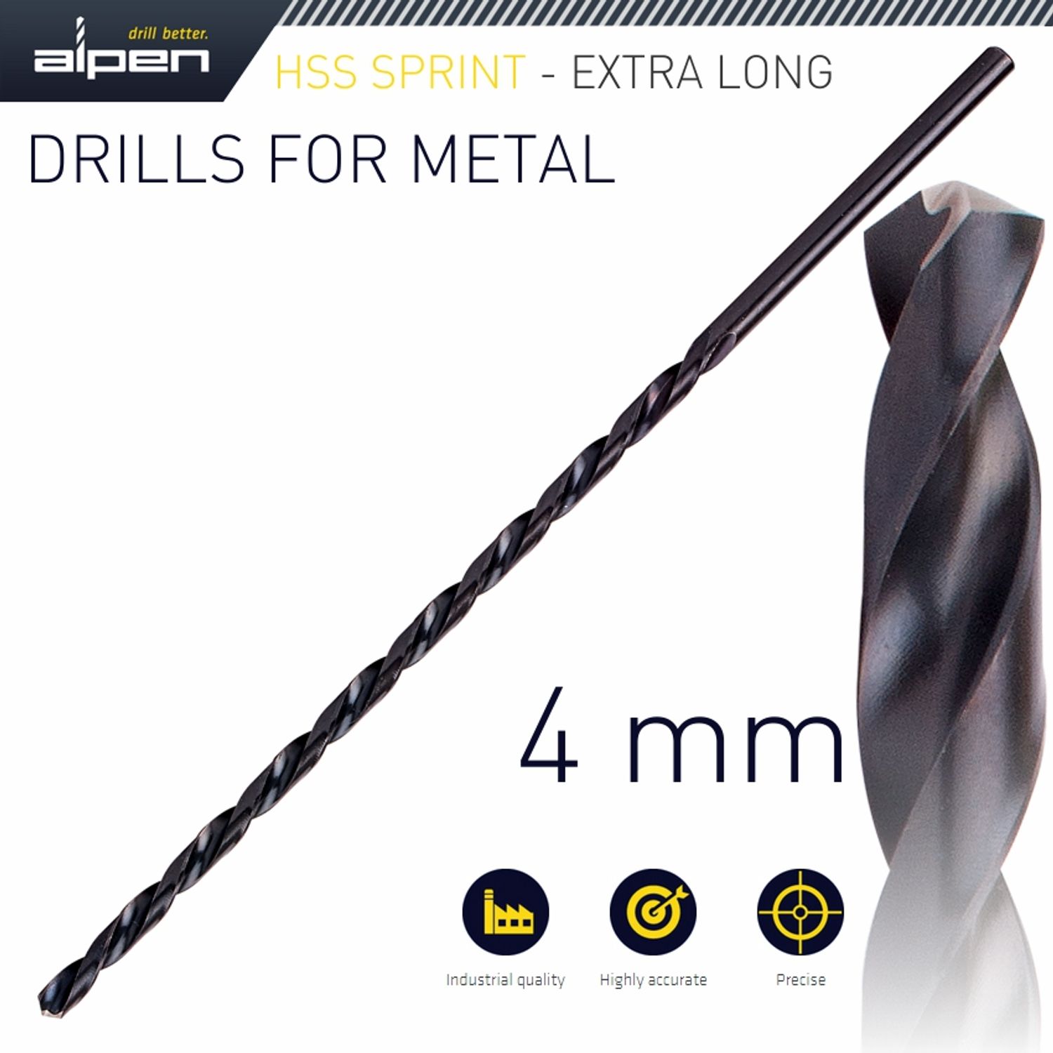 ALPEN Hss Super Drill Bit 4mm 175 X 120