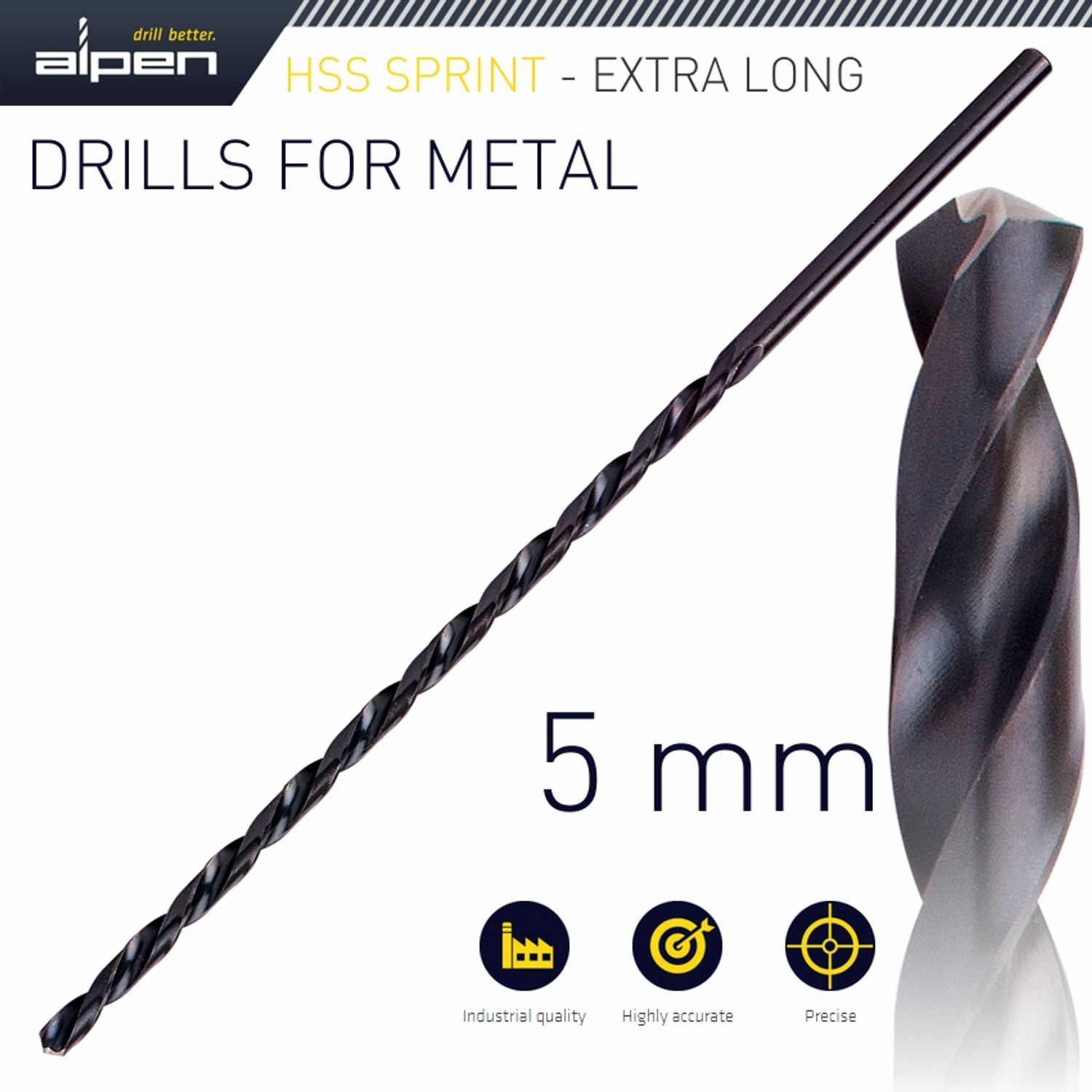 Hss Drill Bit 5mm 195 X 135 Extra Long