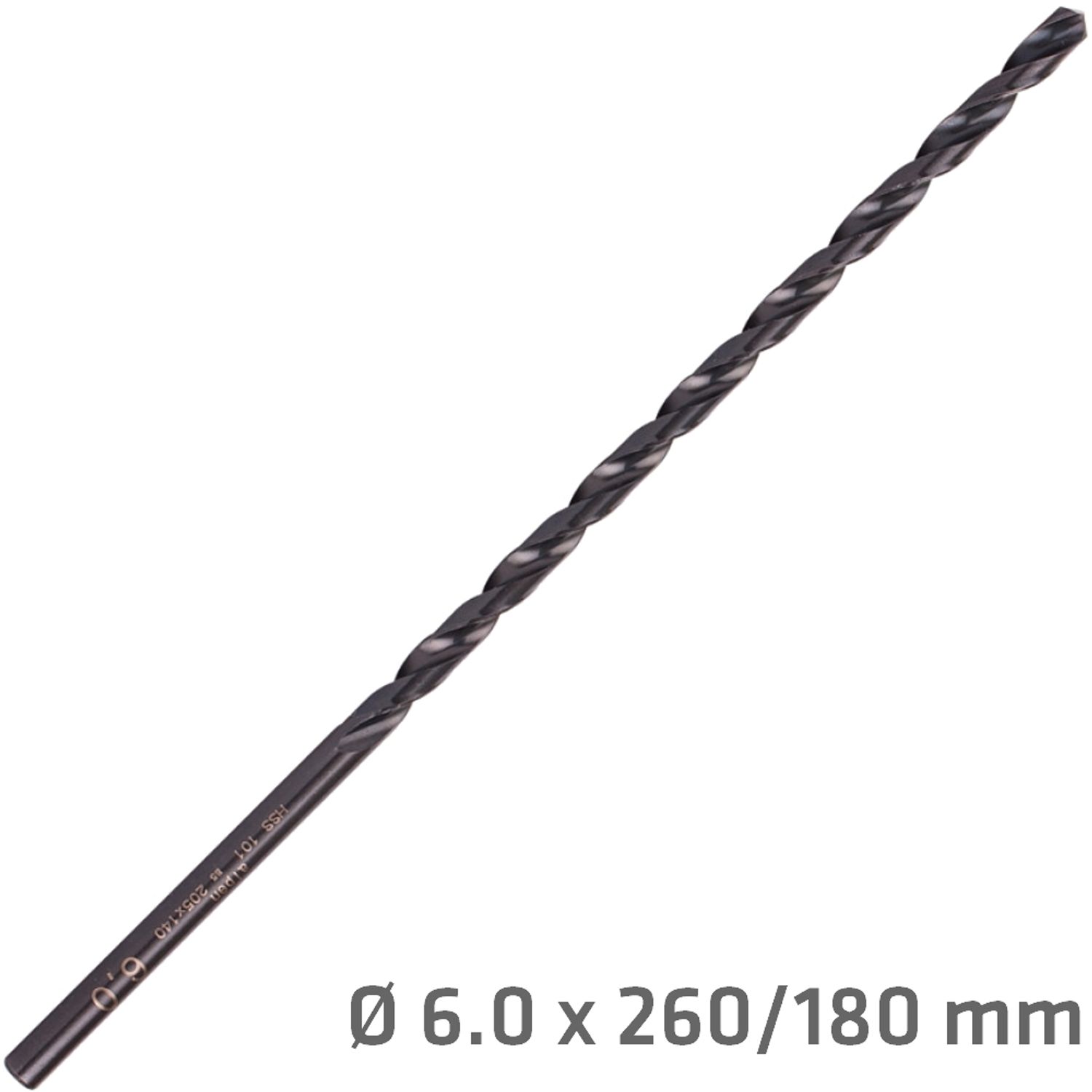 Hss Drill Bit 6mm 260 X 180 Extra Long