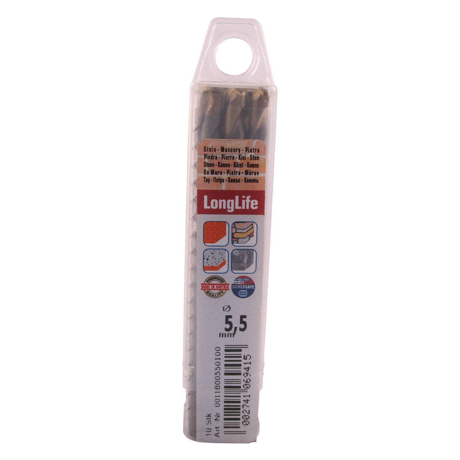 Masonry Drill Bit Long Life 5.5 X 100mm 10pack