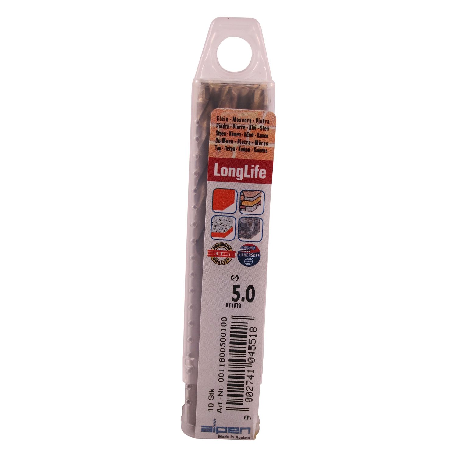 Masonry Drill Bit Long Life 5 X 85mm 10 Pack