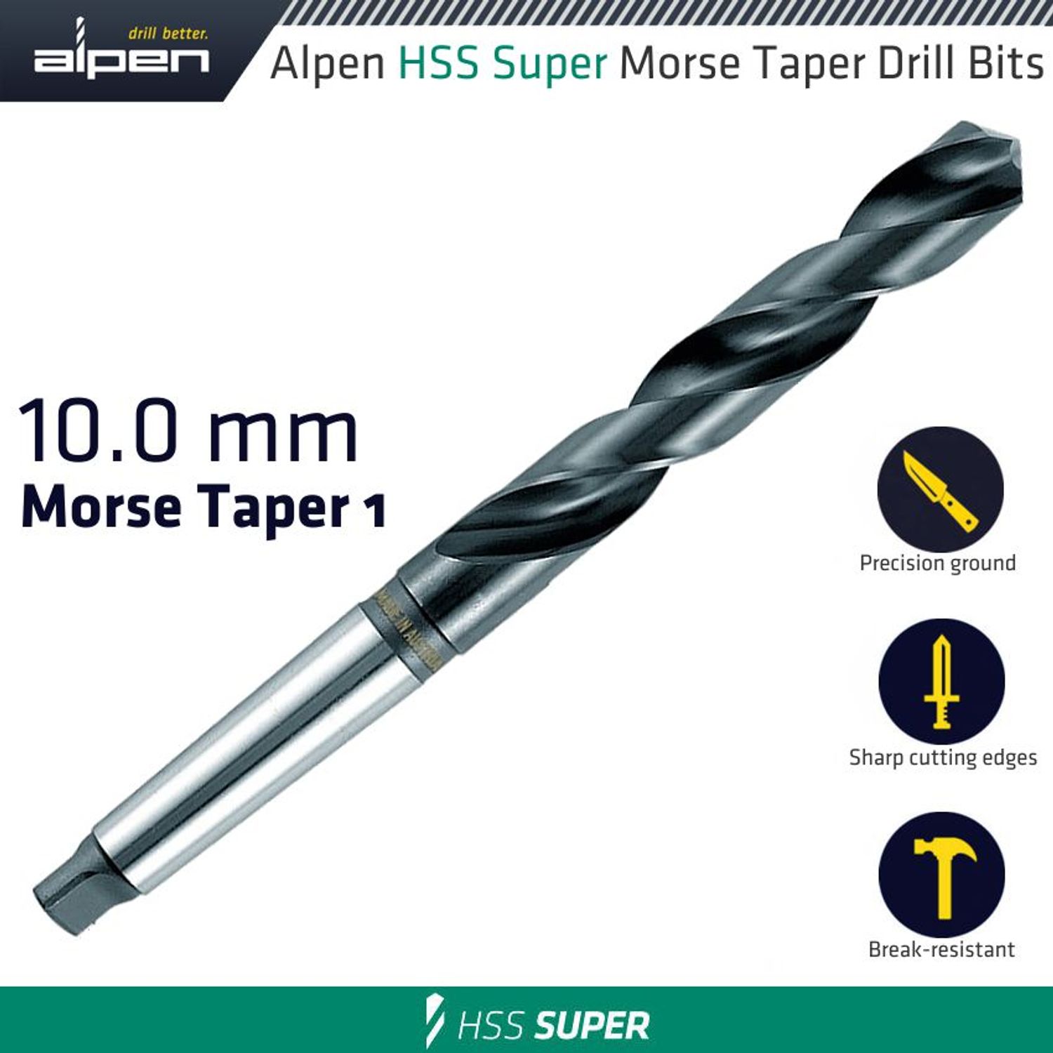 Hss Super 10mm Morse Taper 1 Shank