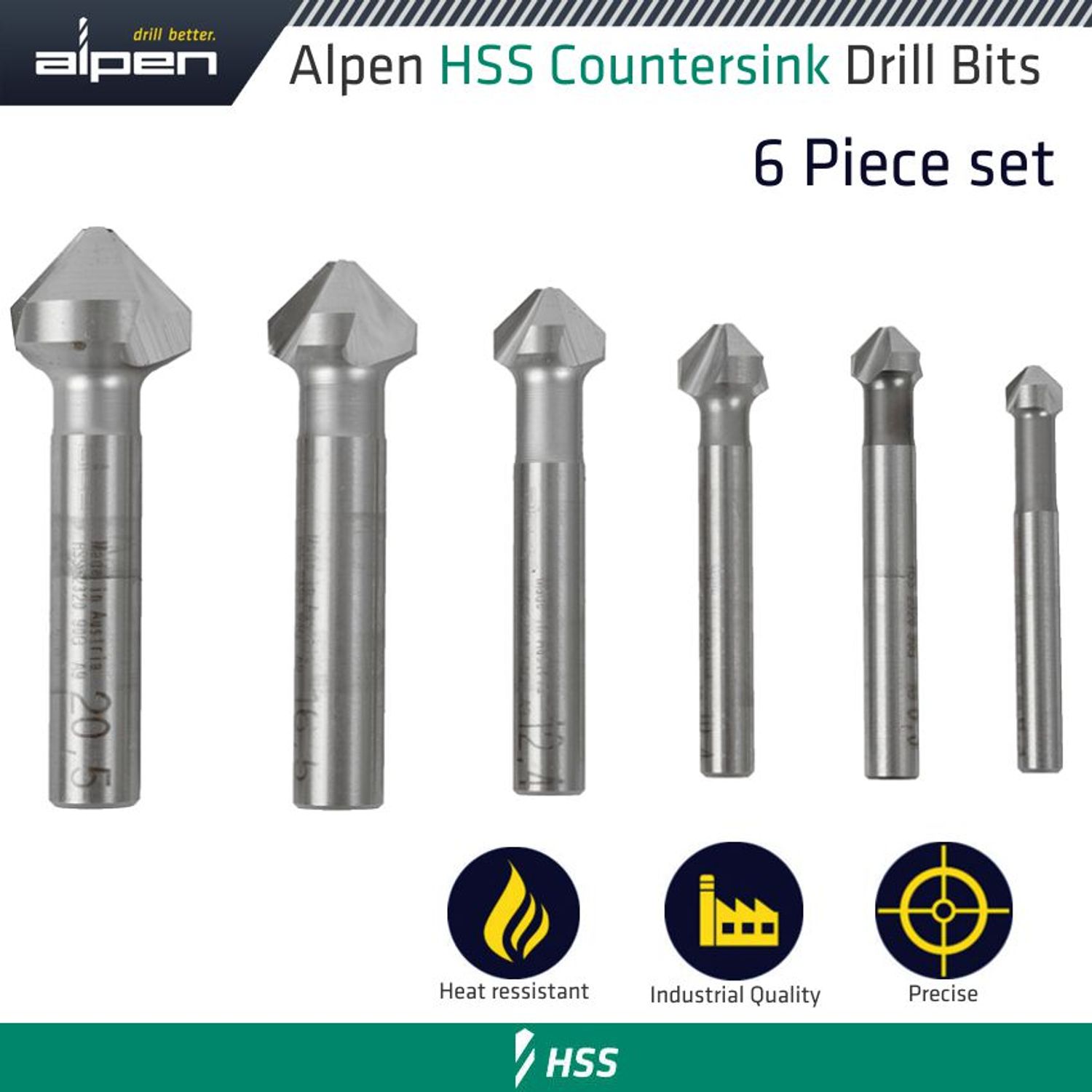 Hss Countersink Set 90 Different Partition 6 Pcs 6.3 8.3 10.4 16