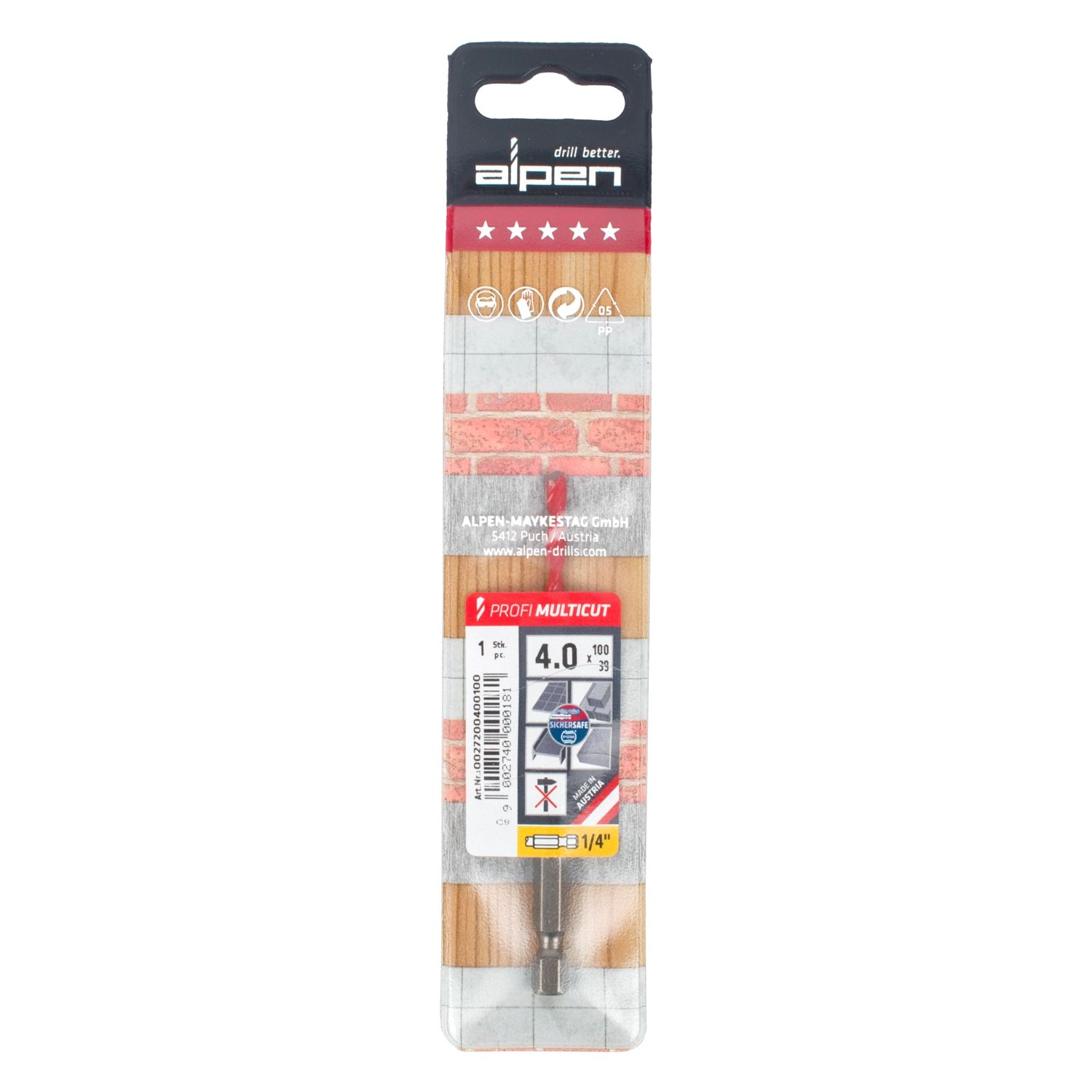 Profi Multicut Drill Bit 4mm Hex Shank