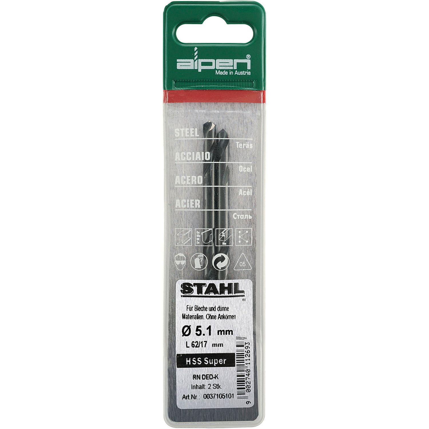 Hss Super Drill Bit Double Ended 4.1mm 2/pouch