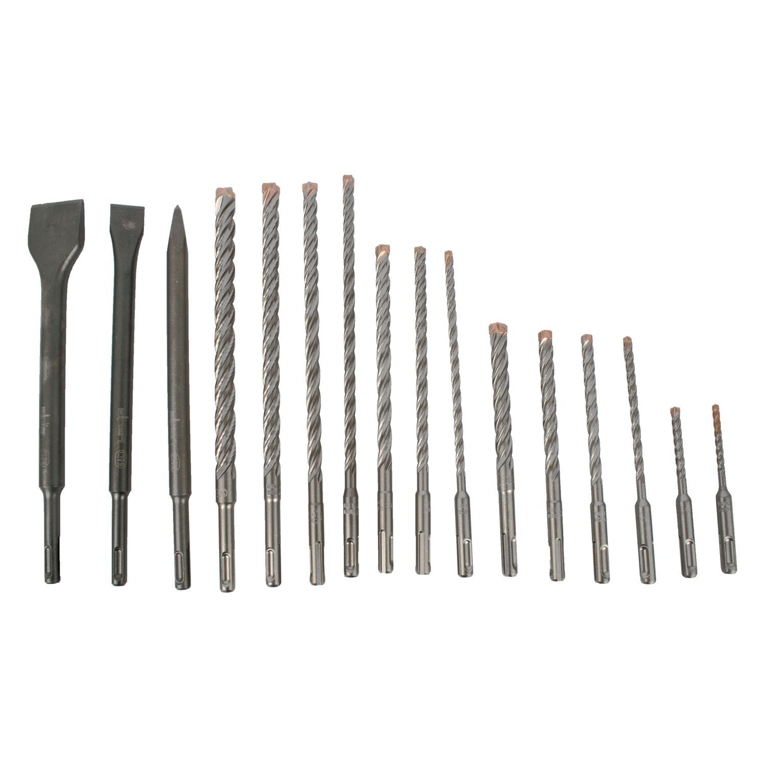 Force X Sds-plus Kit16 16 Pcs. Drills 110mm 5-6 160mm 6-8-10-12 210m