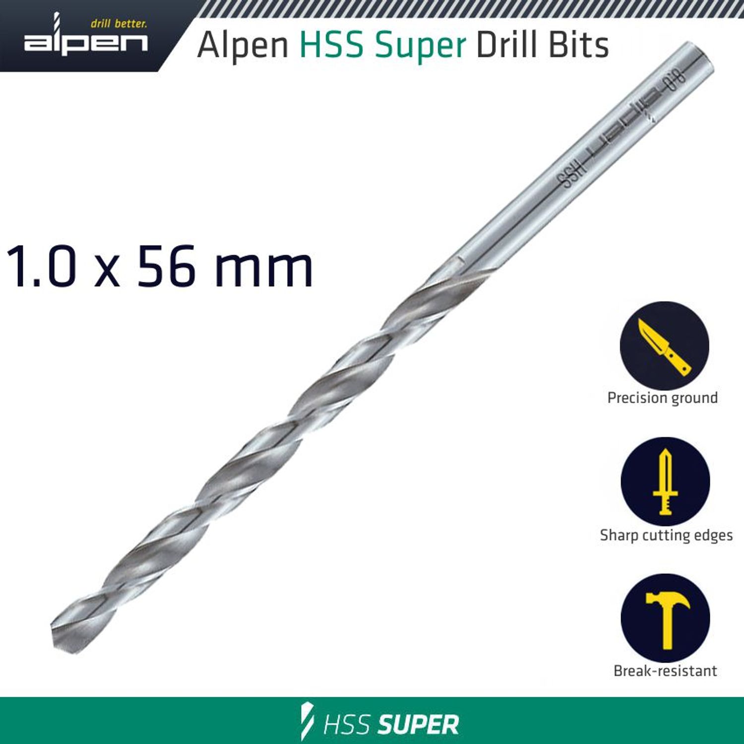Hss Drill Bit Long 1 X 56mm Bulk