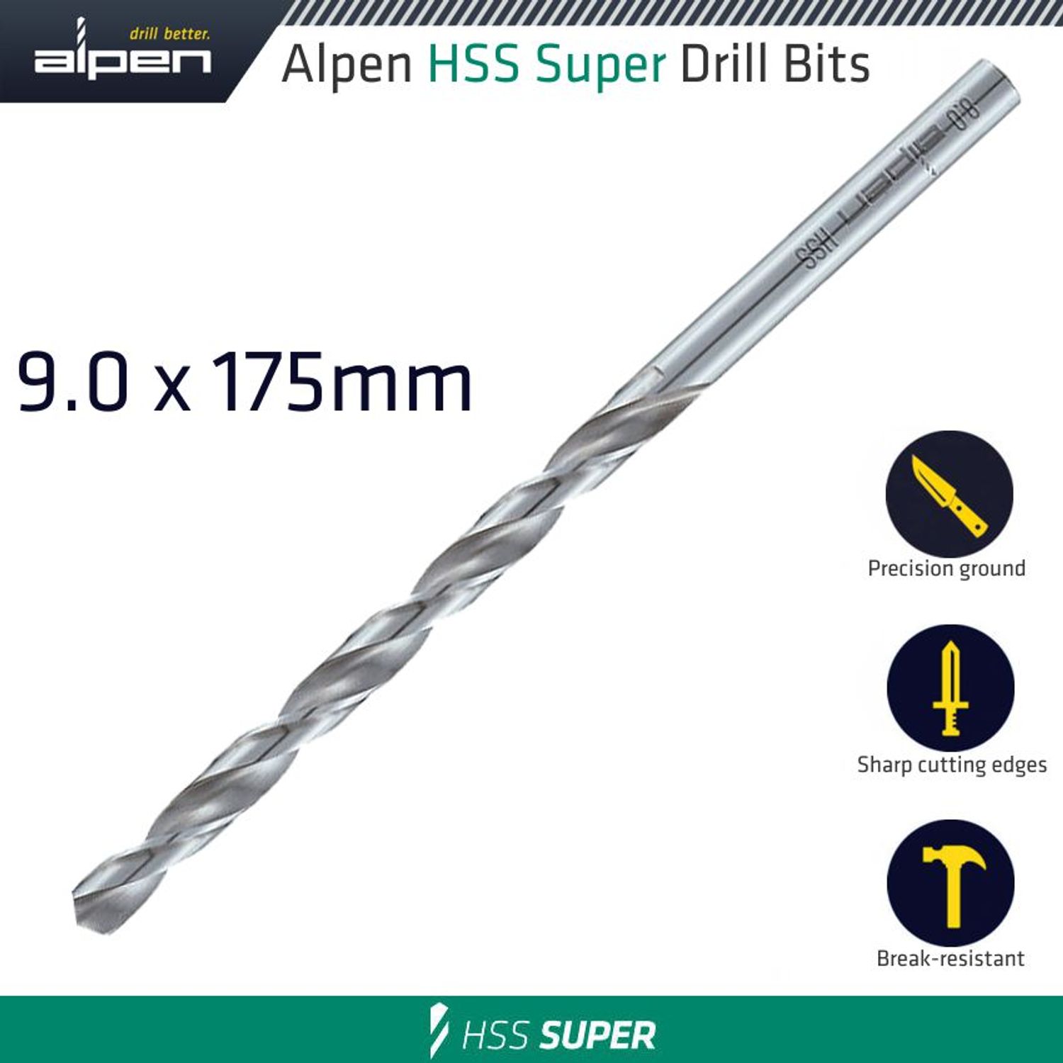 Hss Drill Bit Long 9 X 175mm Bulk
