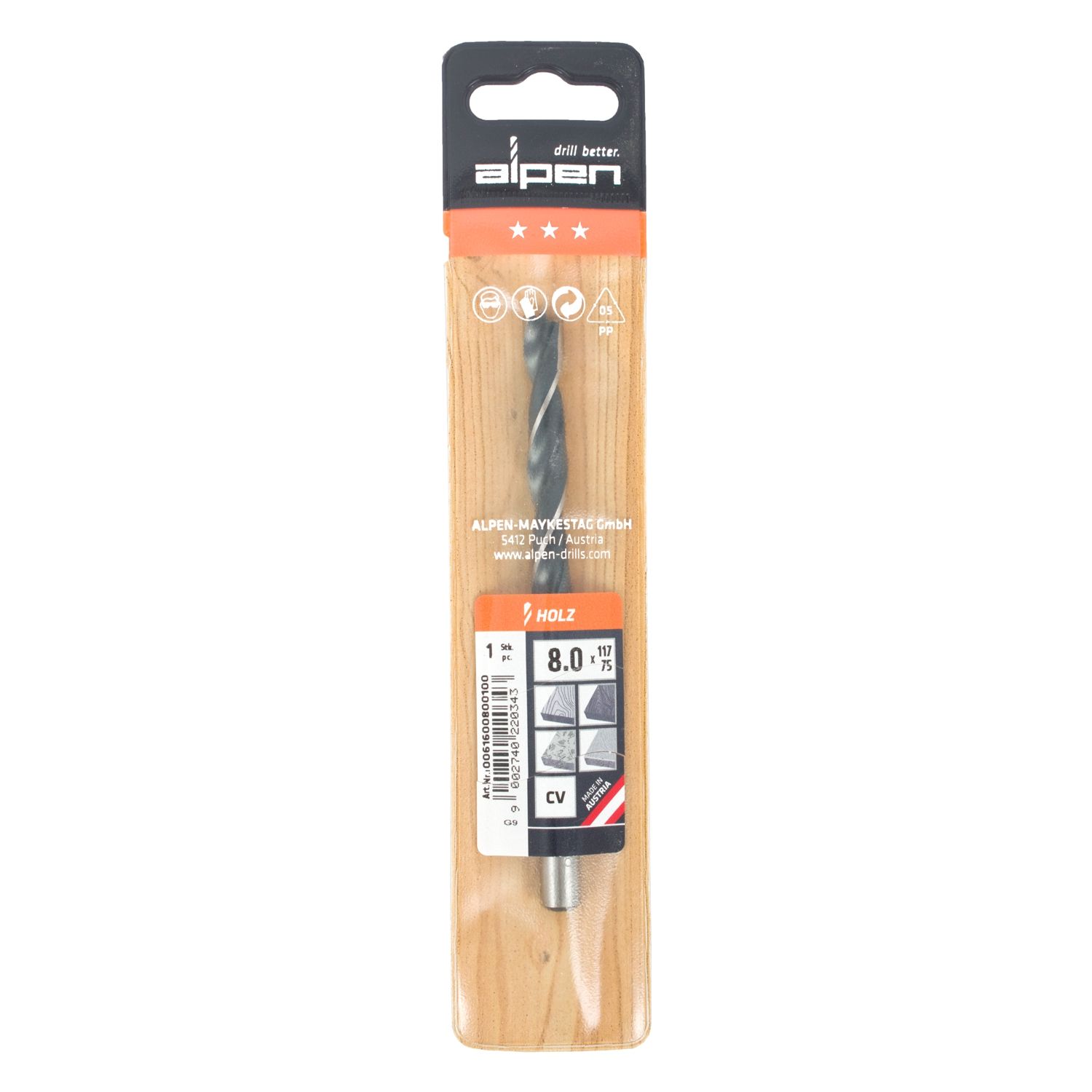 Wood Drill Bit 8 X 117mm