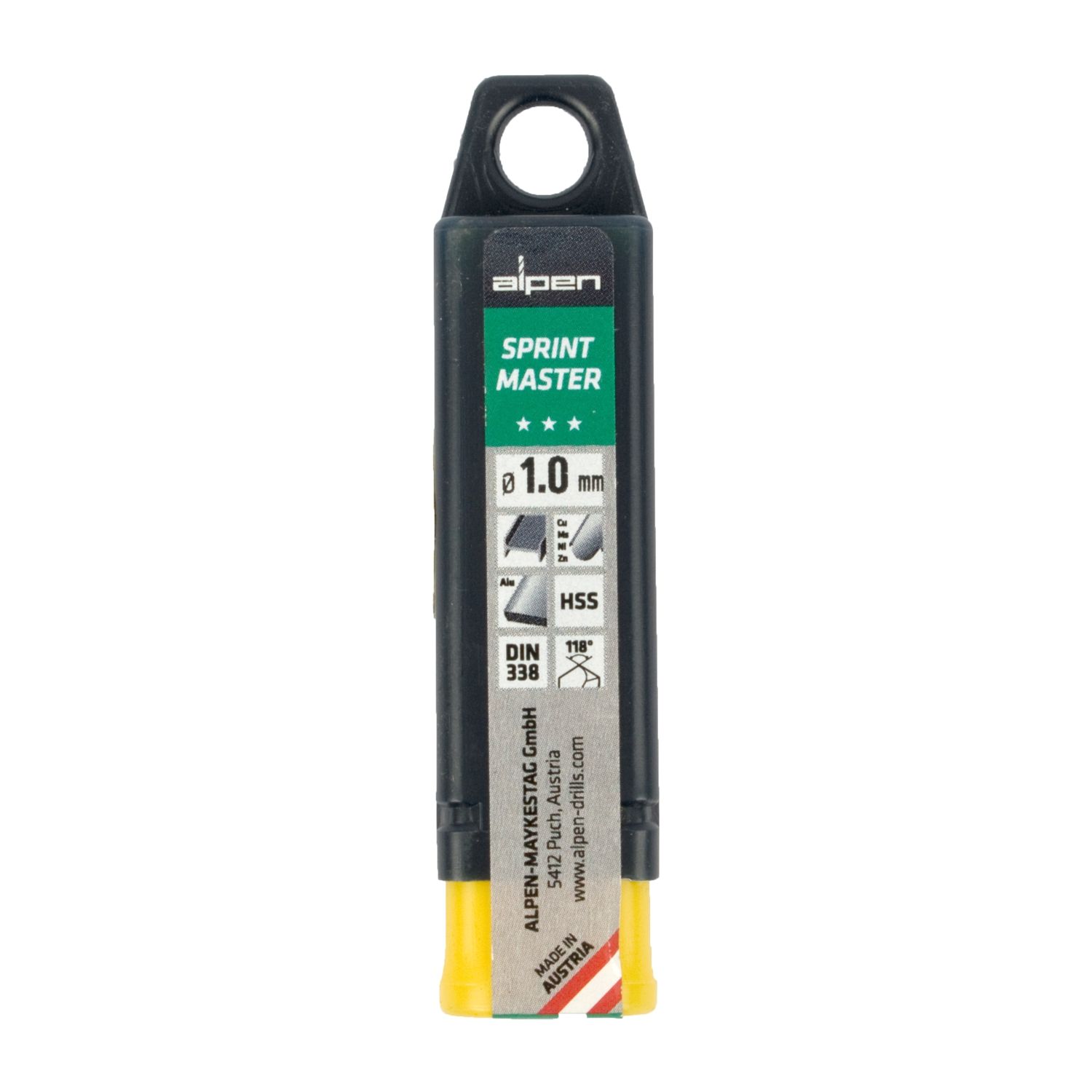 Hss Sprint Master 1.0mm 10-pack Hang Tag Din 338 ALPEN Drill Bits