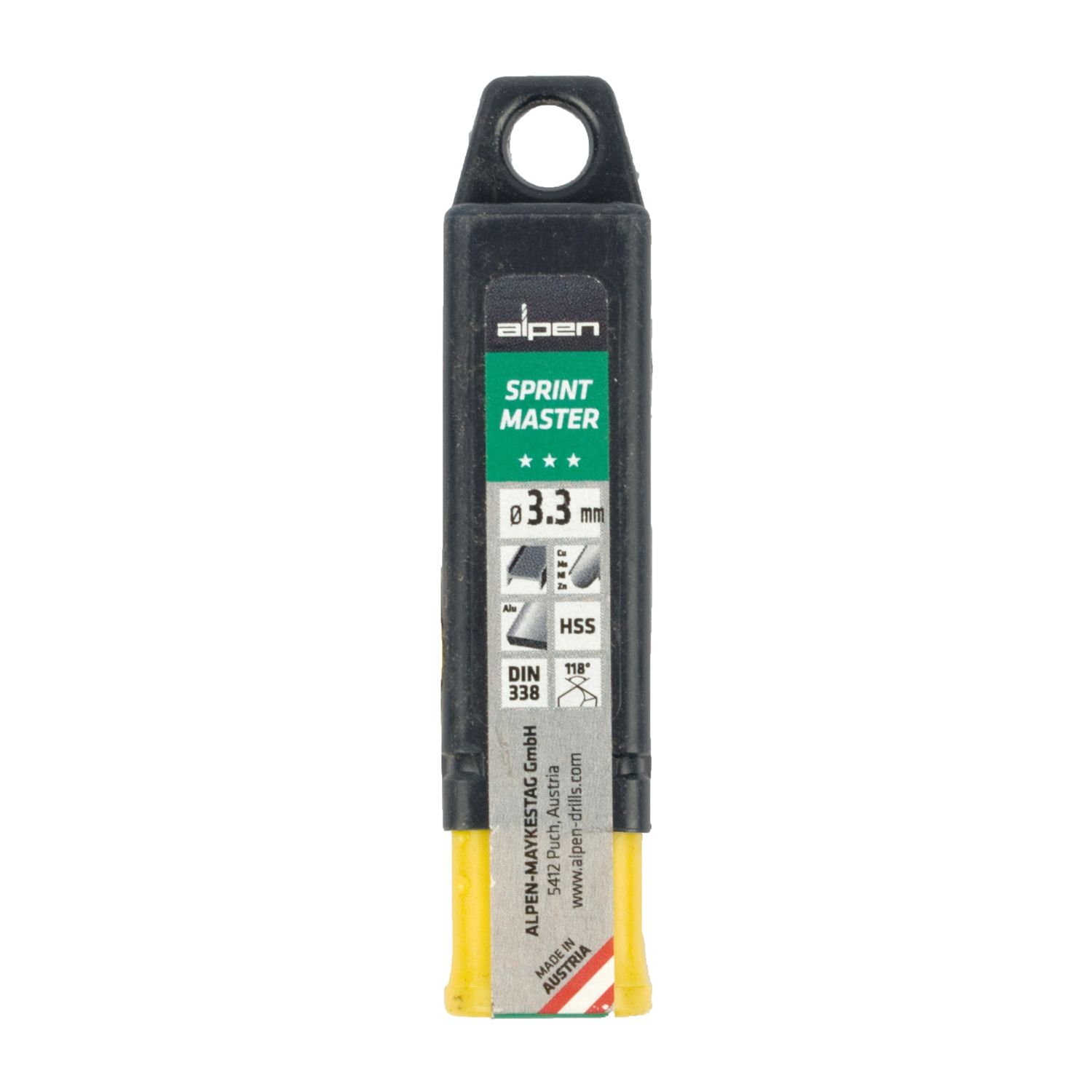 Hss Sprint Master 3.3mm 10-pack Hang Tag Din 338 ALPEN Drill Bits