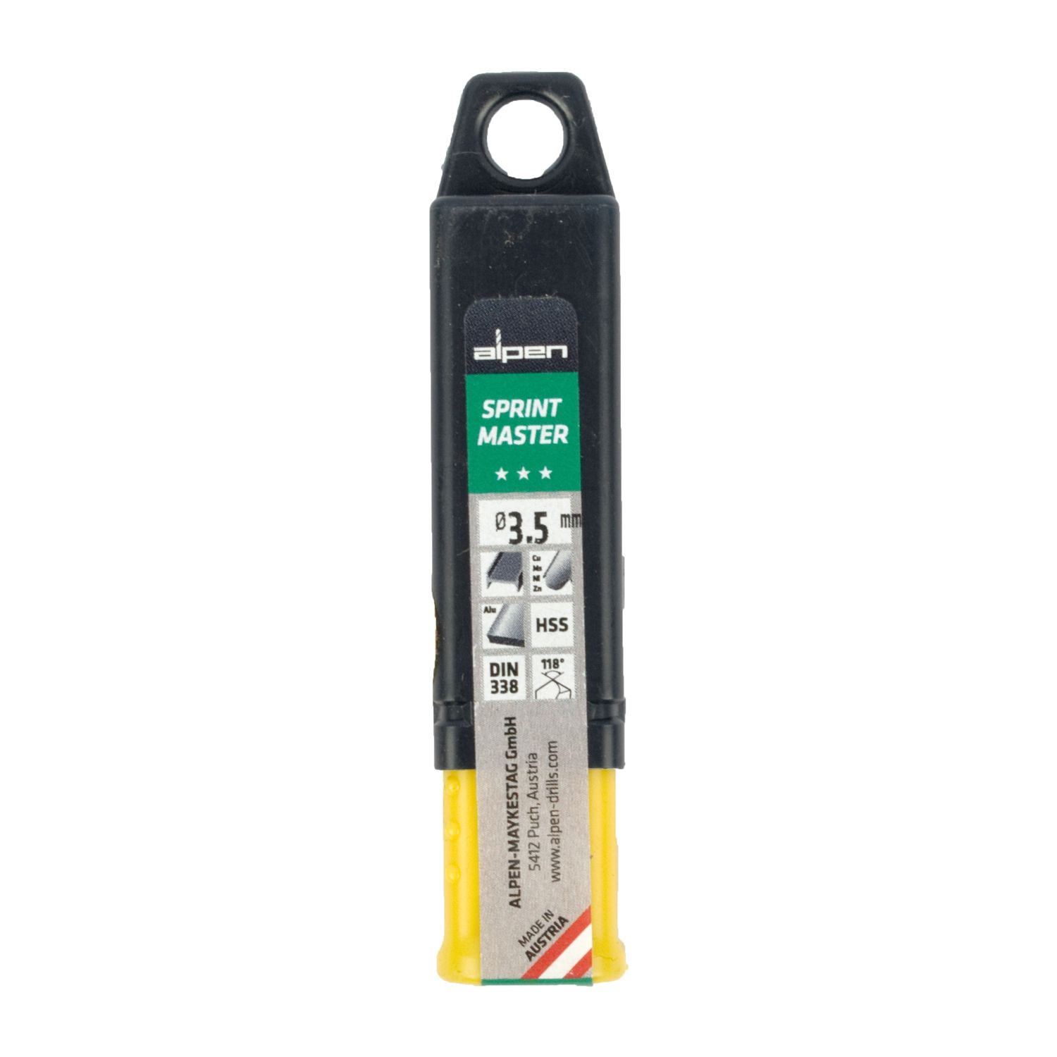 Hss Sprint Master 3.5mm 10-pack Hang Tag Din 338 ALPEN Drill Bits
