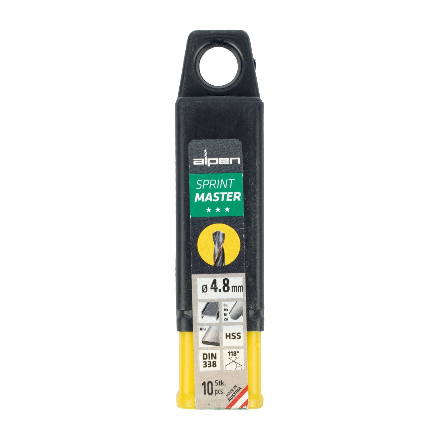 Hss Sprint Master 4.8mm 10-pack Hang Tag Din 338 ALPEN Drill Bits
