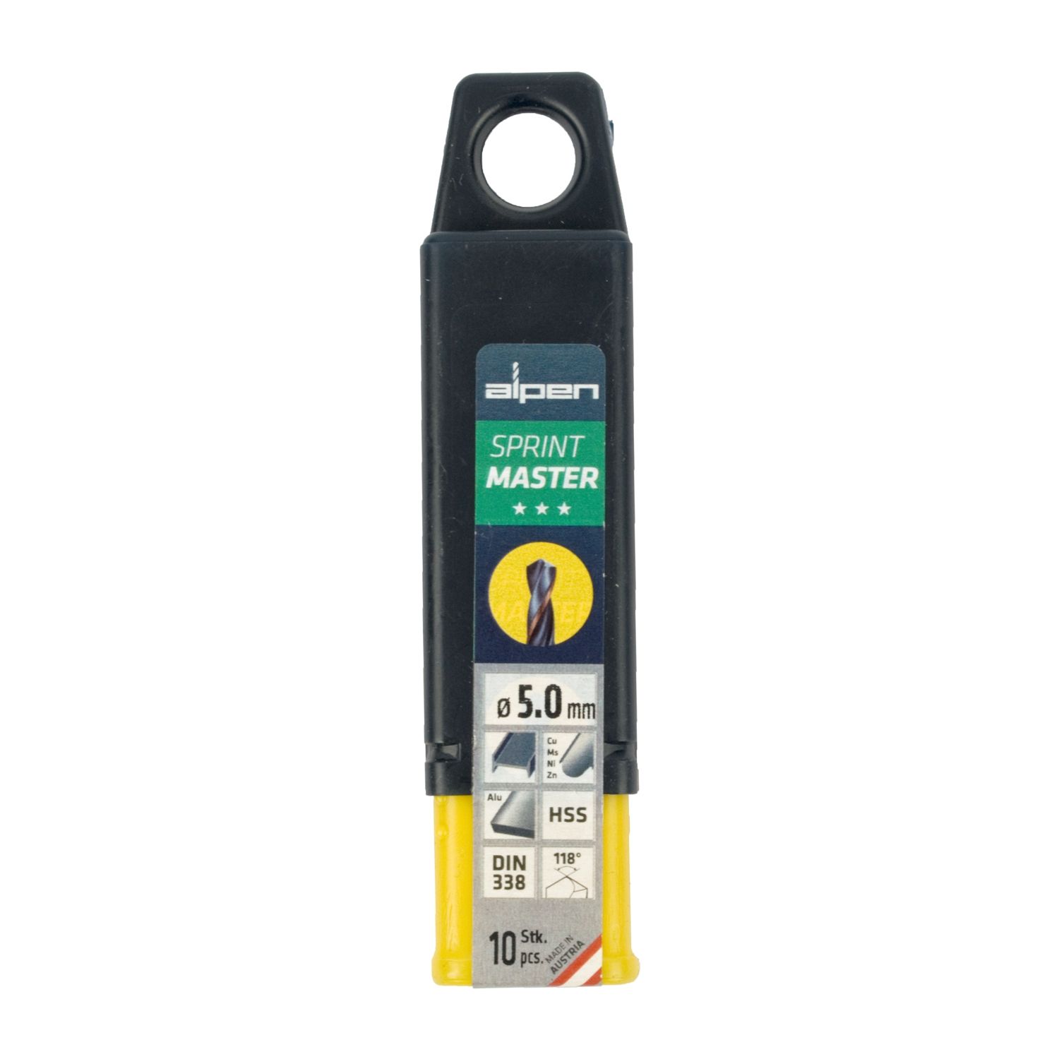 Hss Sprint Master 5.0mm 10-pack Hang Tag Din 338 ALPEN Drill Bits