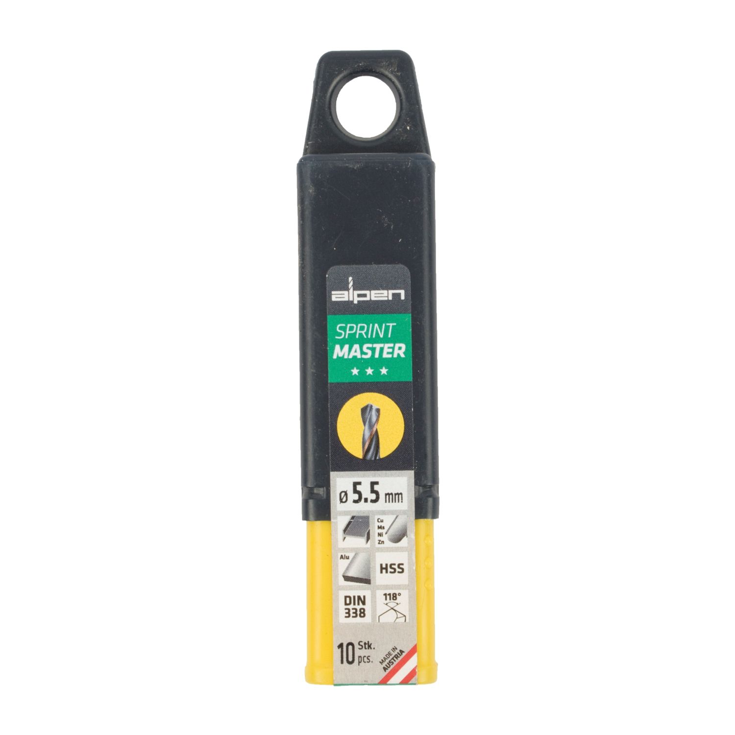 Hss Sprint Master 5.5mm 10-pack Hang Tag Din 338 ALPEN Drill Bits