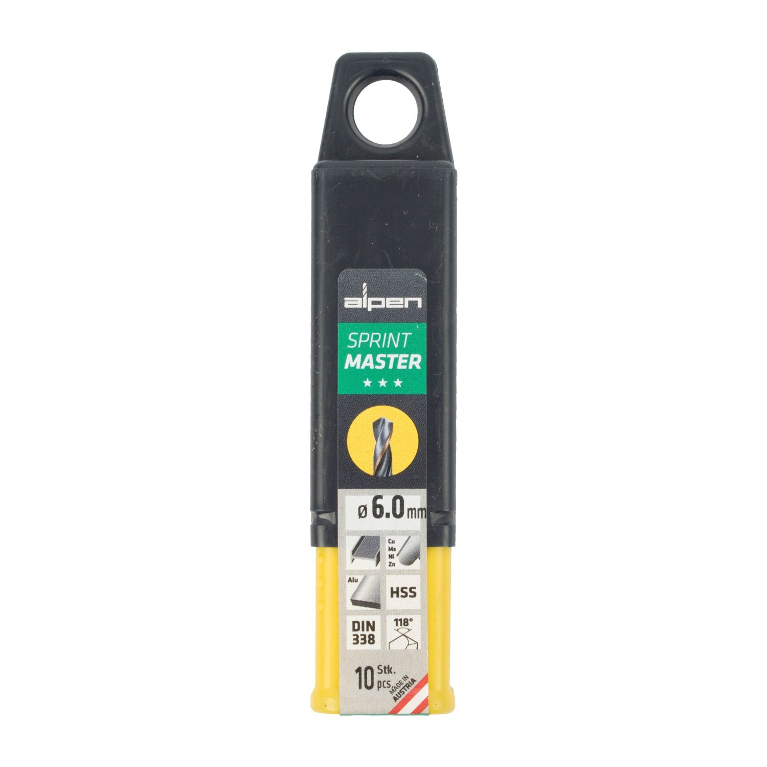 Hss Sprint Master 6.0mm 10-pack Hang Tag Din 338 ALPEN Drill Bits