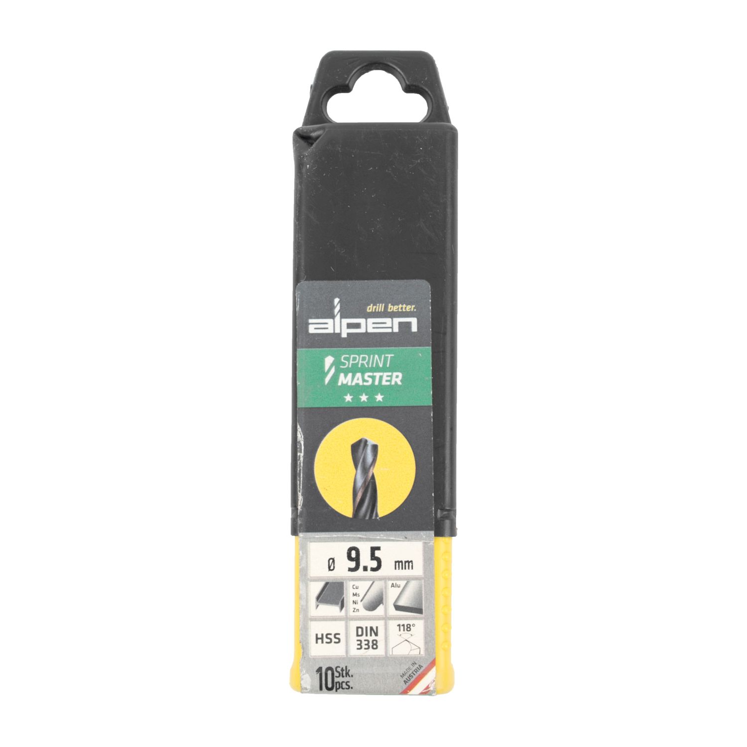 Hss Sprint Master 9.5mm 10-pack Hang Tag Din 338 ALPEN Drill Bits
