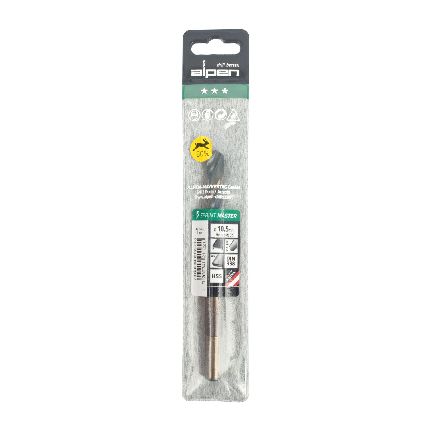 ALPEN Sprint Master 10.5 Mm Reduced Shank 9.5x25 Pouched