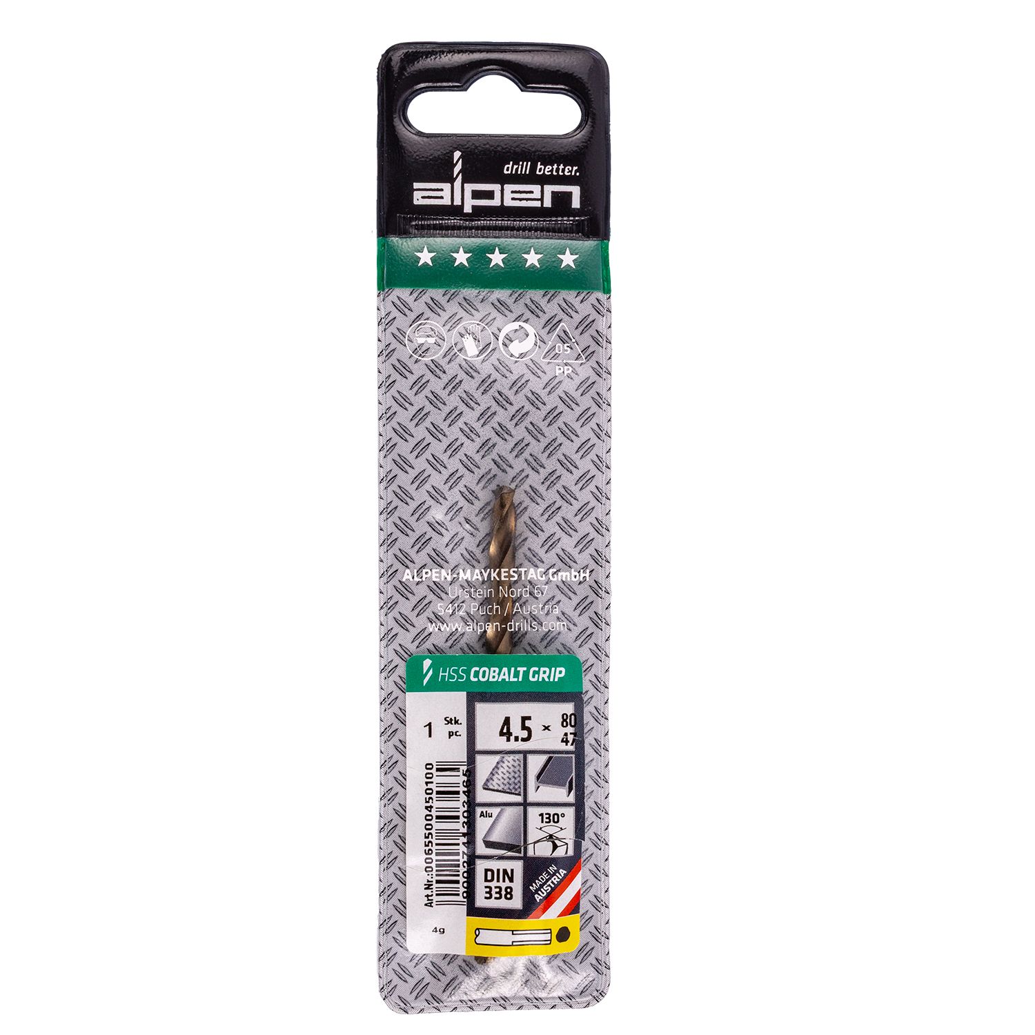Hss Cobalt 4.5 Plw Grip 3-sided
