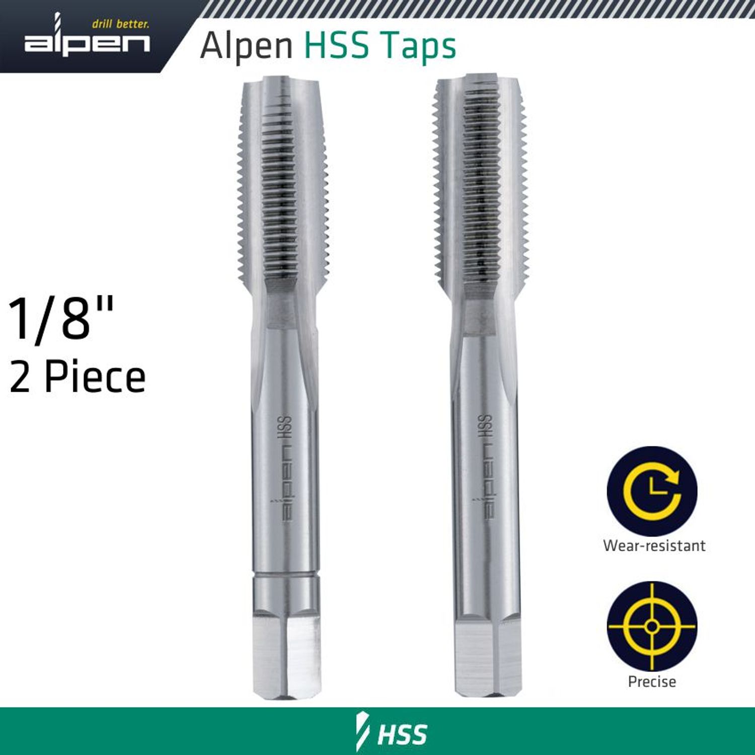 Hss Hand Tap Set Imperial G 1/8" Pouched