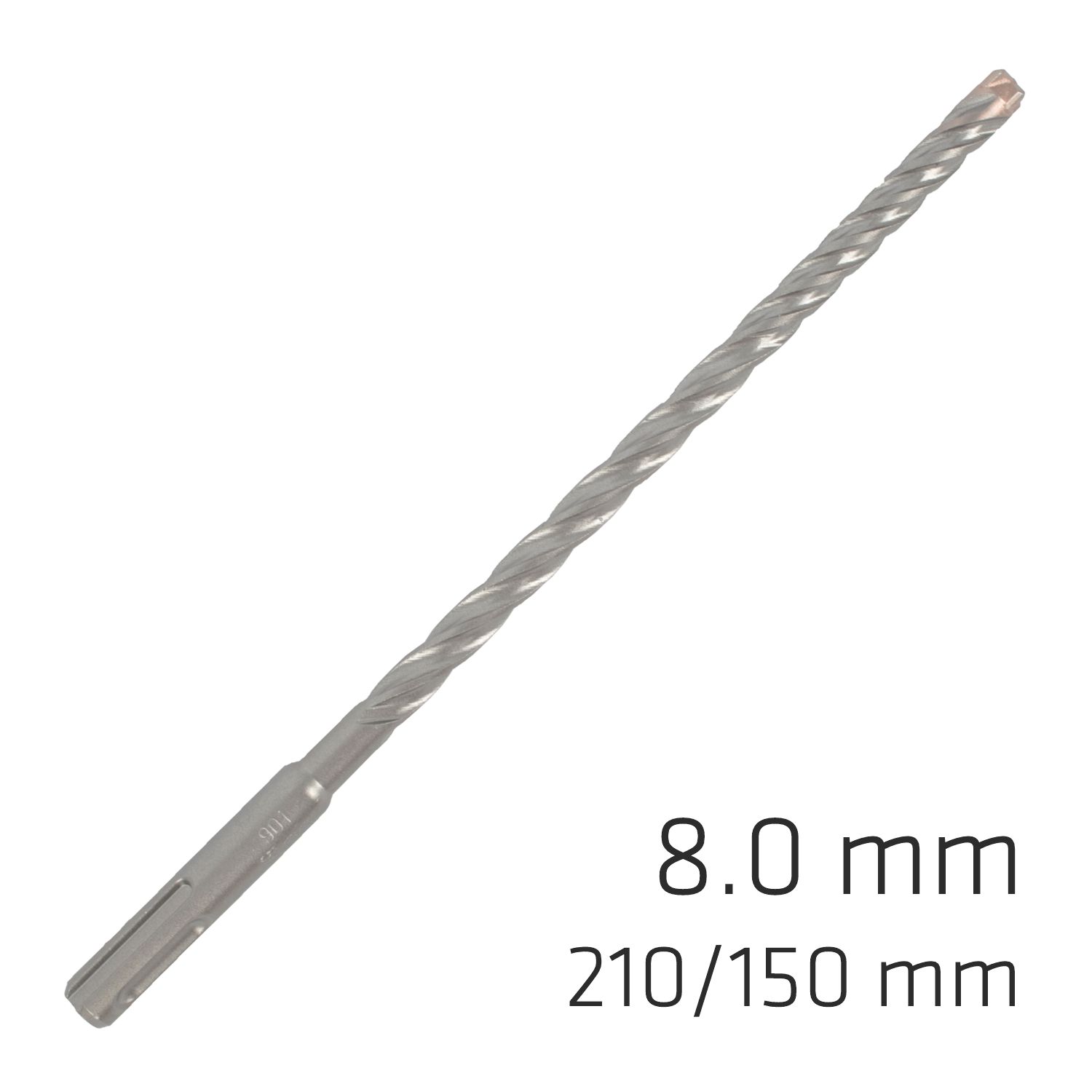 Force X 8.0 X 210/150 Sds-plus Rebar Drill Bit X4 Cutting Edges - Bulk