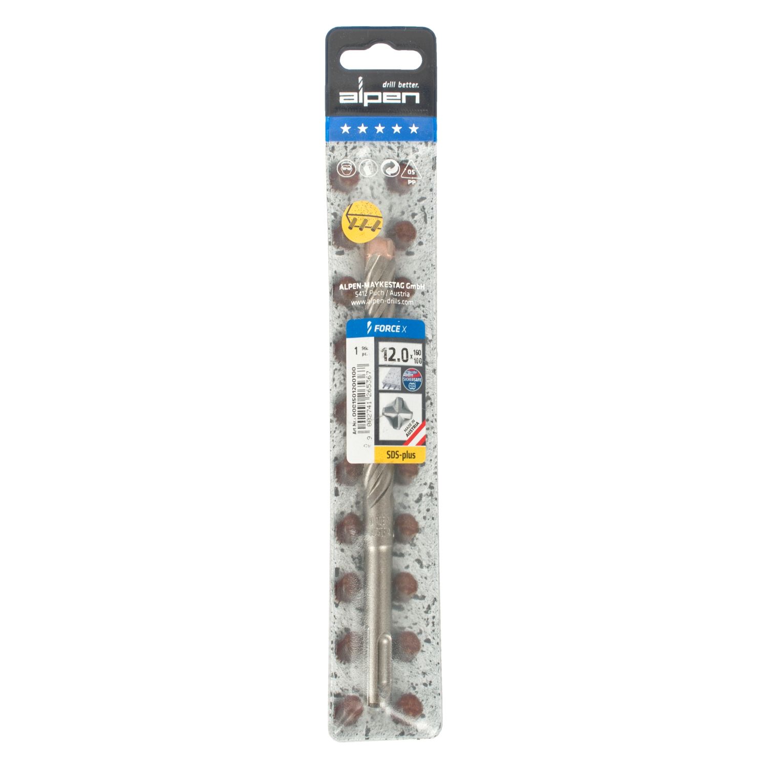 Force X 12.0 X 160/100 Sds-plus Rebar Drill Bit X4 Cutting Edges