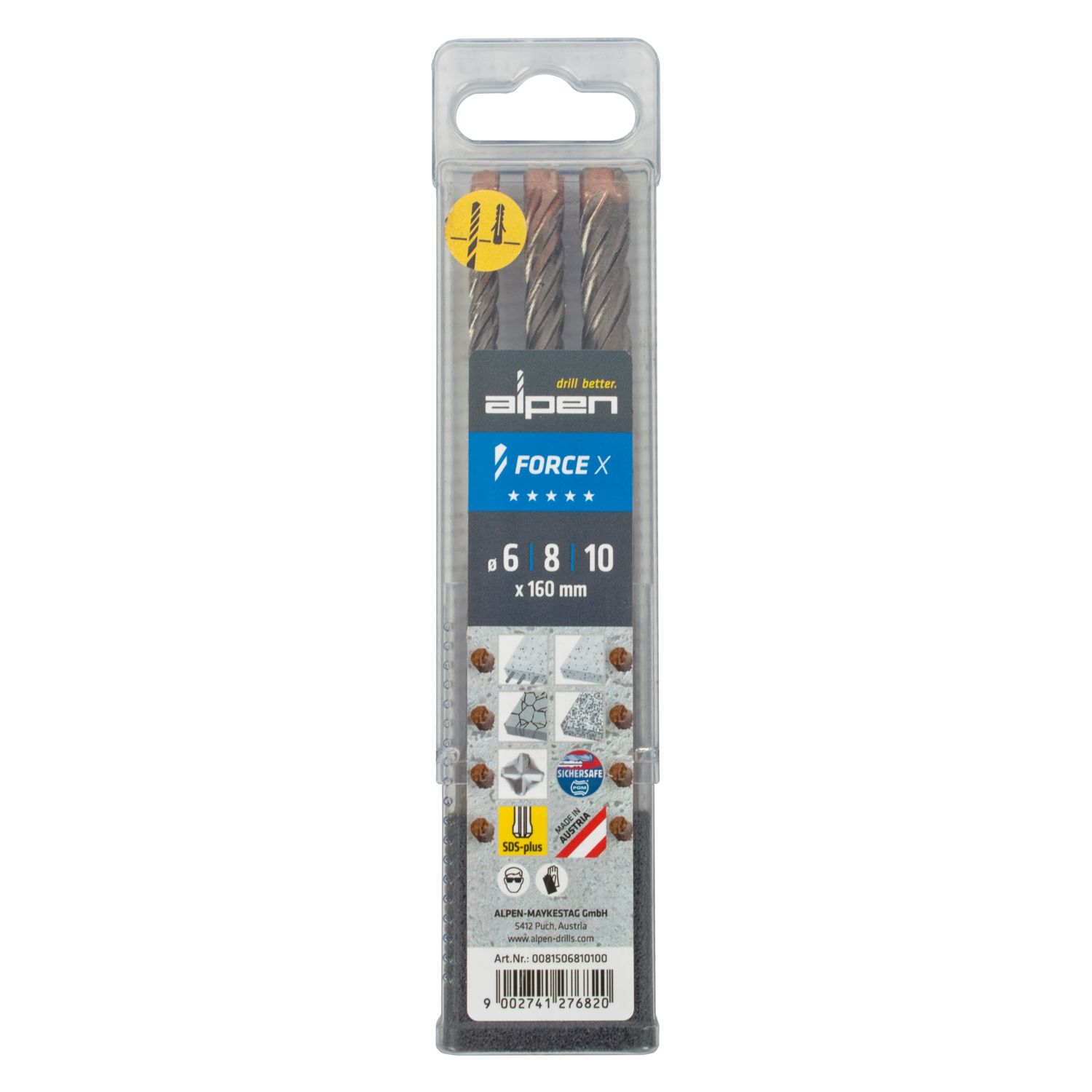 Force X Sds Set 3 Pcs 6/8/10 Mm X 160