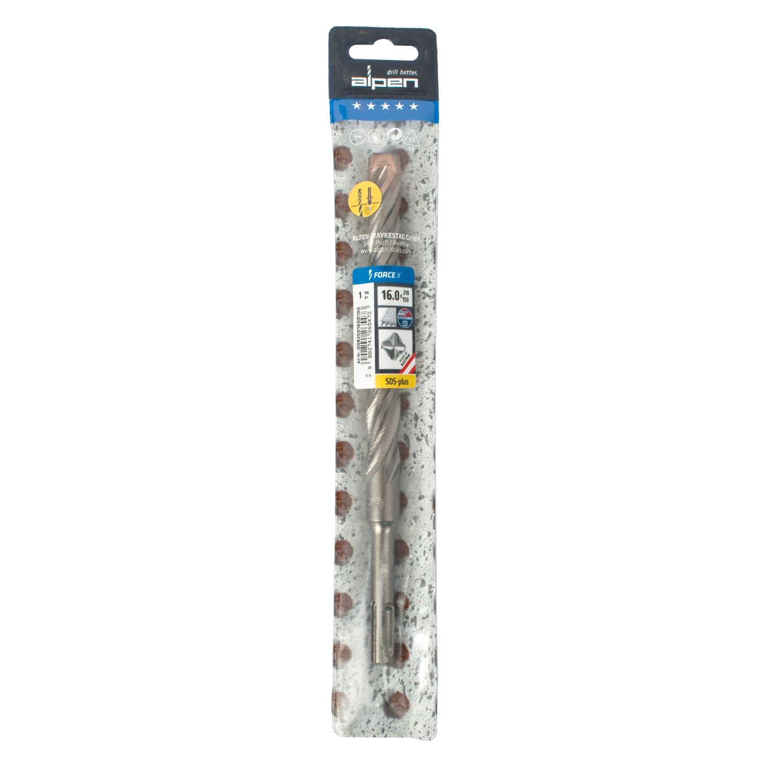 Force X 16.0 X 210/150 Sds-plus Rebar Drill Bit X4 Cutting Edges
