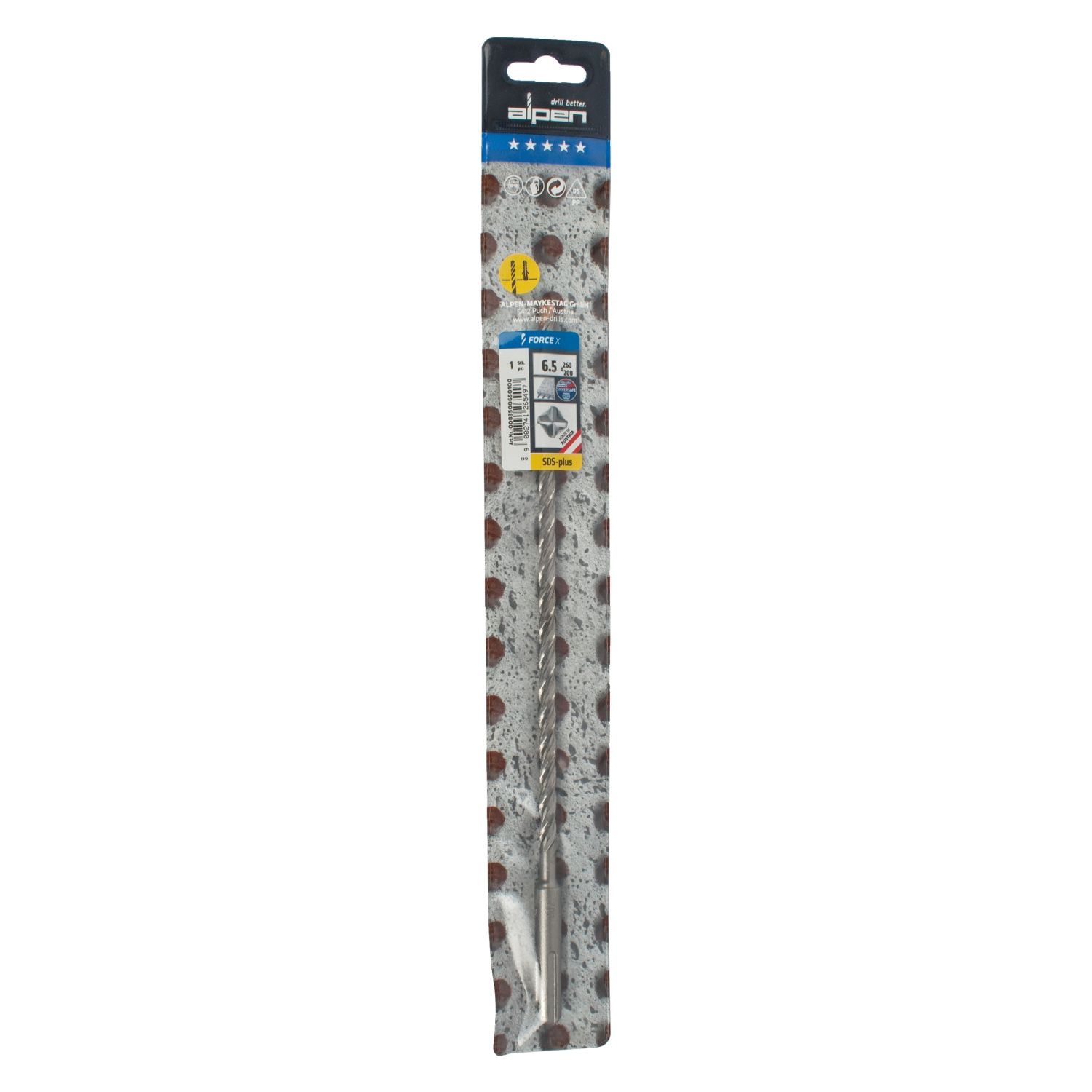 Force X 6.5 X 260/200 Sds-plus Rebar Drill Bit X4 Cutting Edges