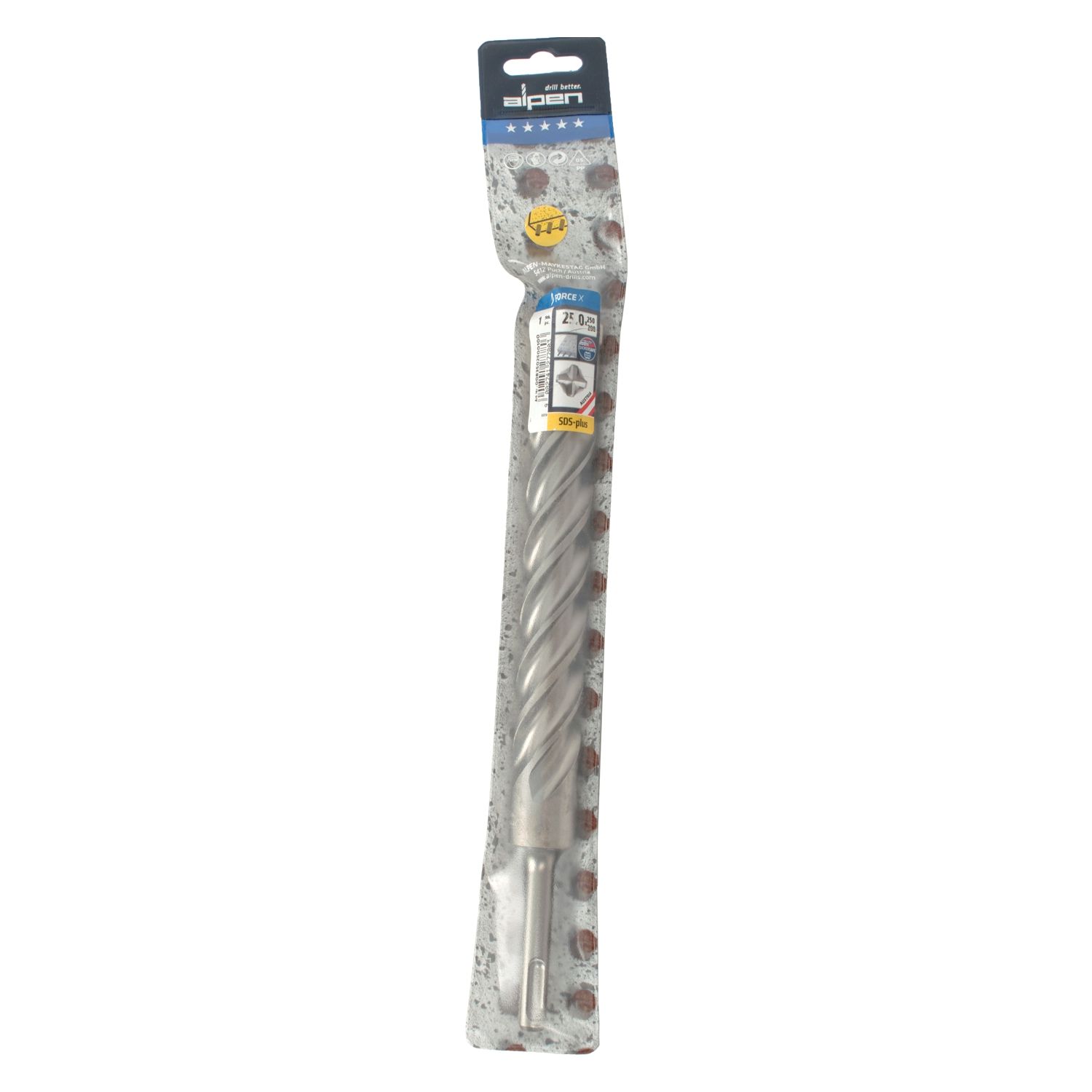 Force X 25.0 X 250/200 Sds-plus Rebar Drill Bit X4 Cutting Edges