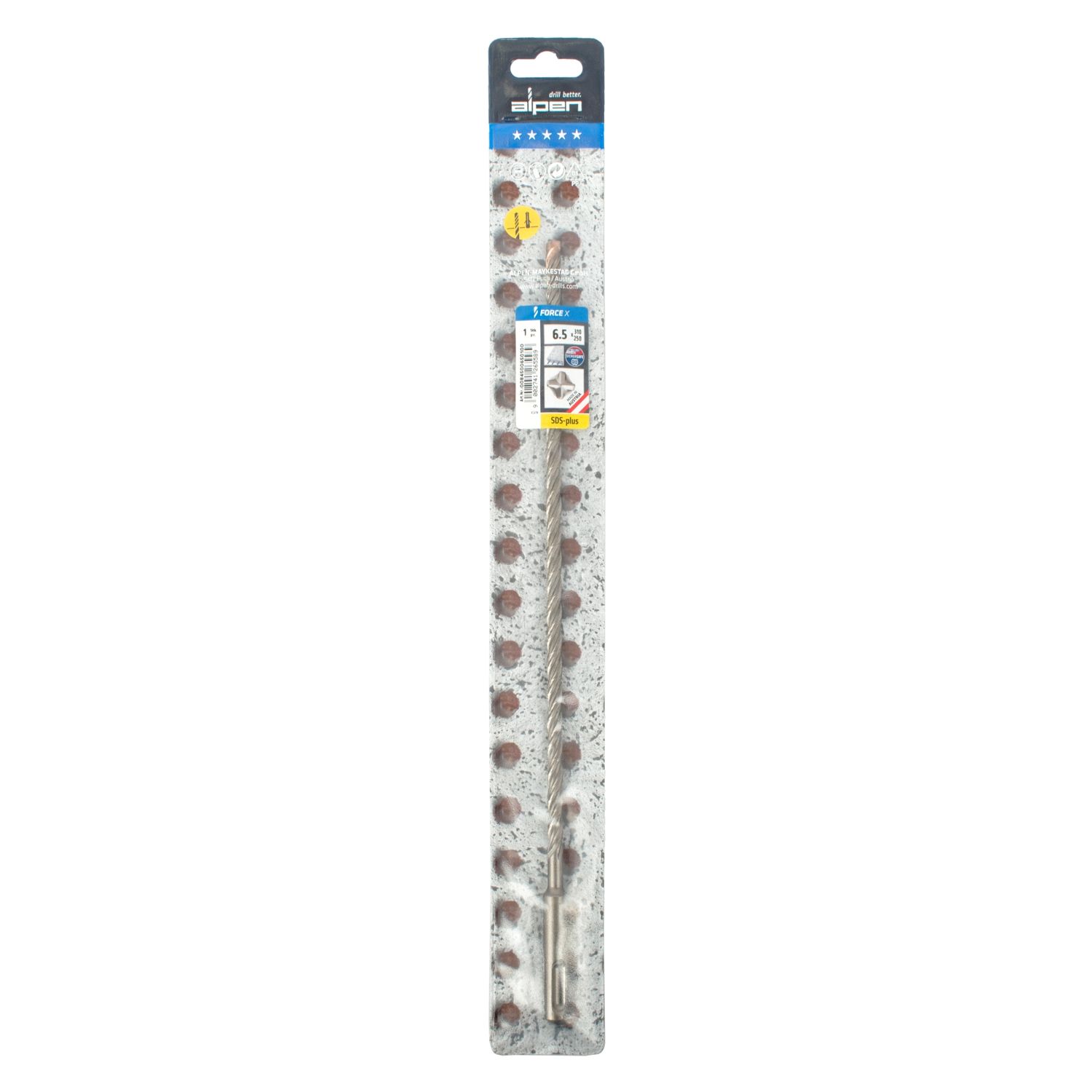 Force X 6.5 X 310/250 Sds-plus Rebar Drill Bit X4 Cutting Edges