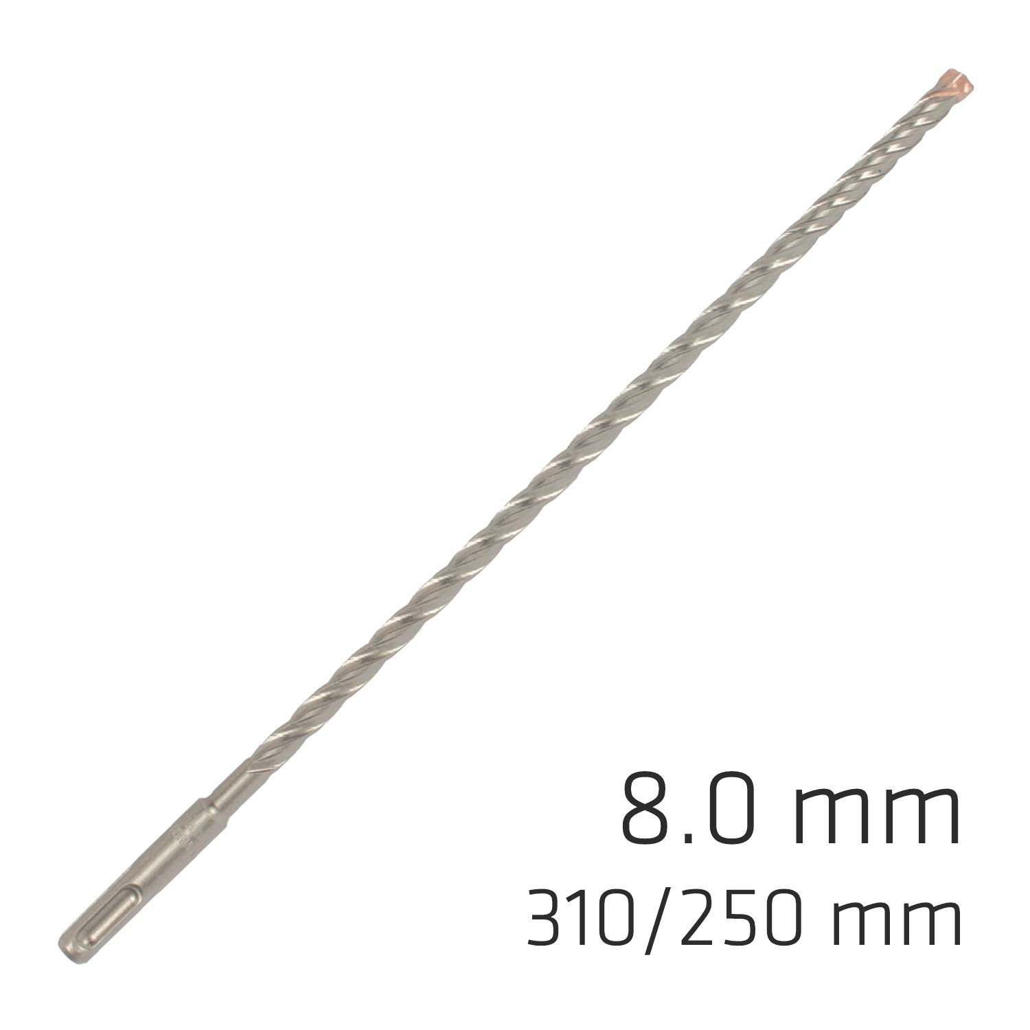 Force X 8.0 X 310/250 Sds-plus Rebar Drill Bit X4 Cutting Edges