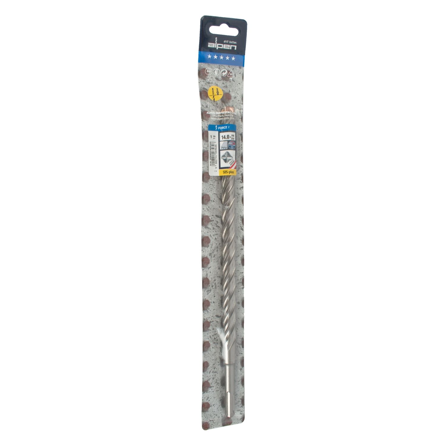 Force X 14.0 X 310/250 Sds-plus Rebar Drill Bit X4 Cutting Edges