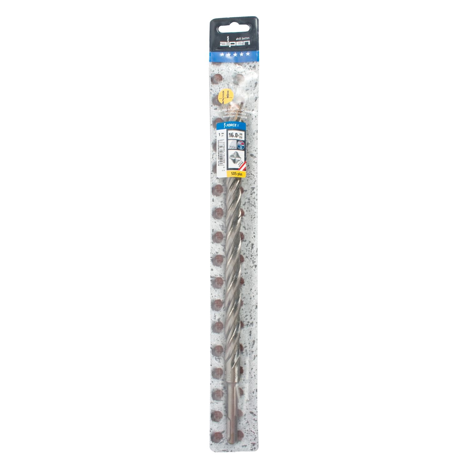 Force X 16.0 X 310/250 Sds-plus Rebar Drill Bit X4 Cutting Edges