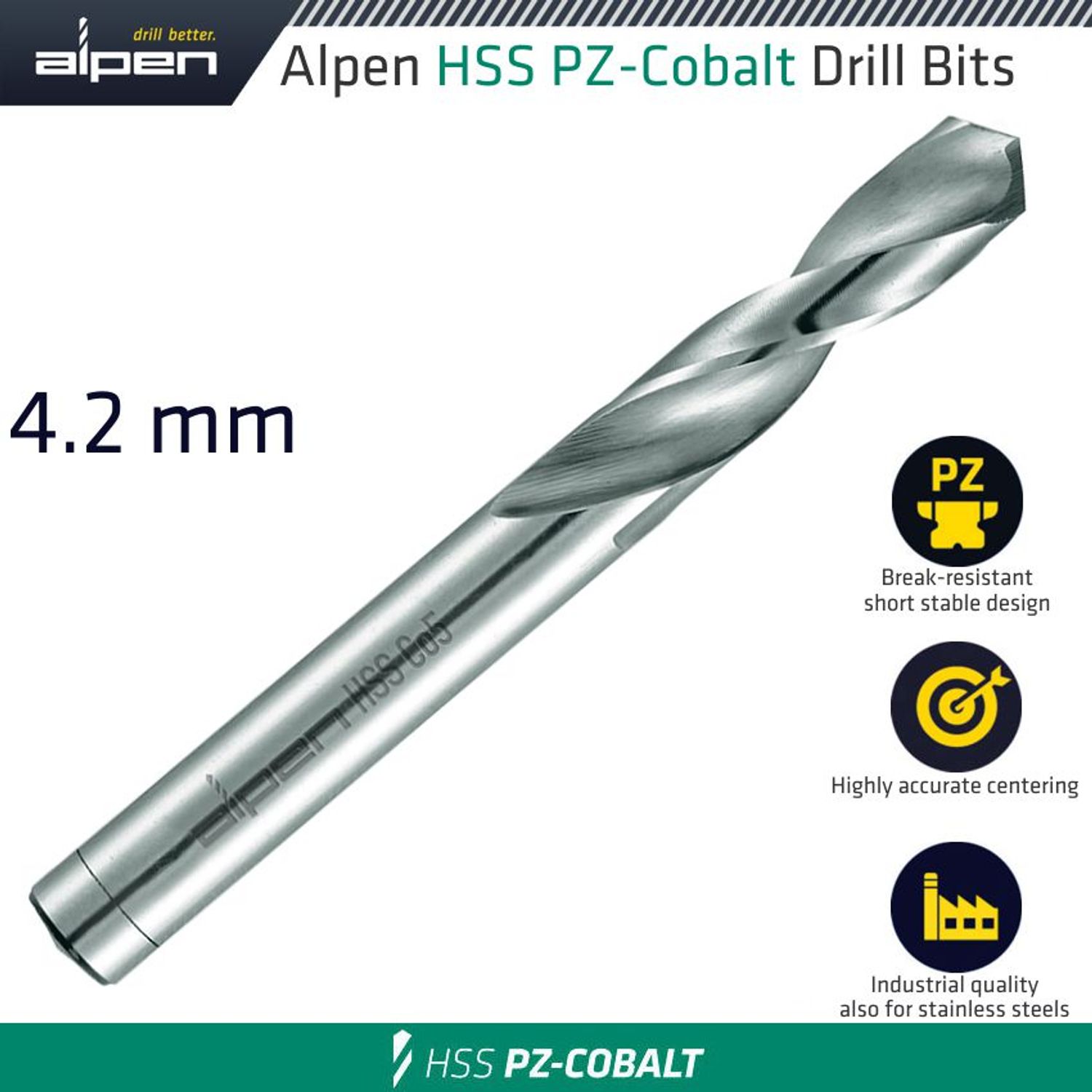 ALPEN Cobalt Drill Short Bulk 4.20mm
