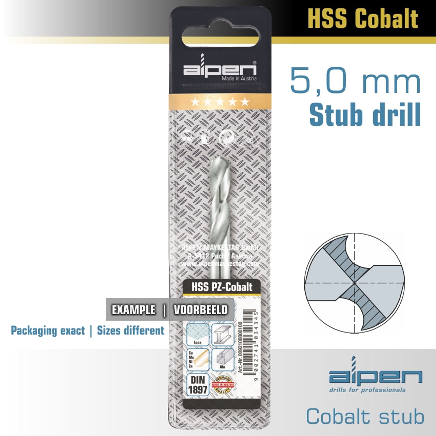 Cobalt Drill Bit Short Pouch 5.0mm