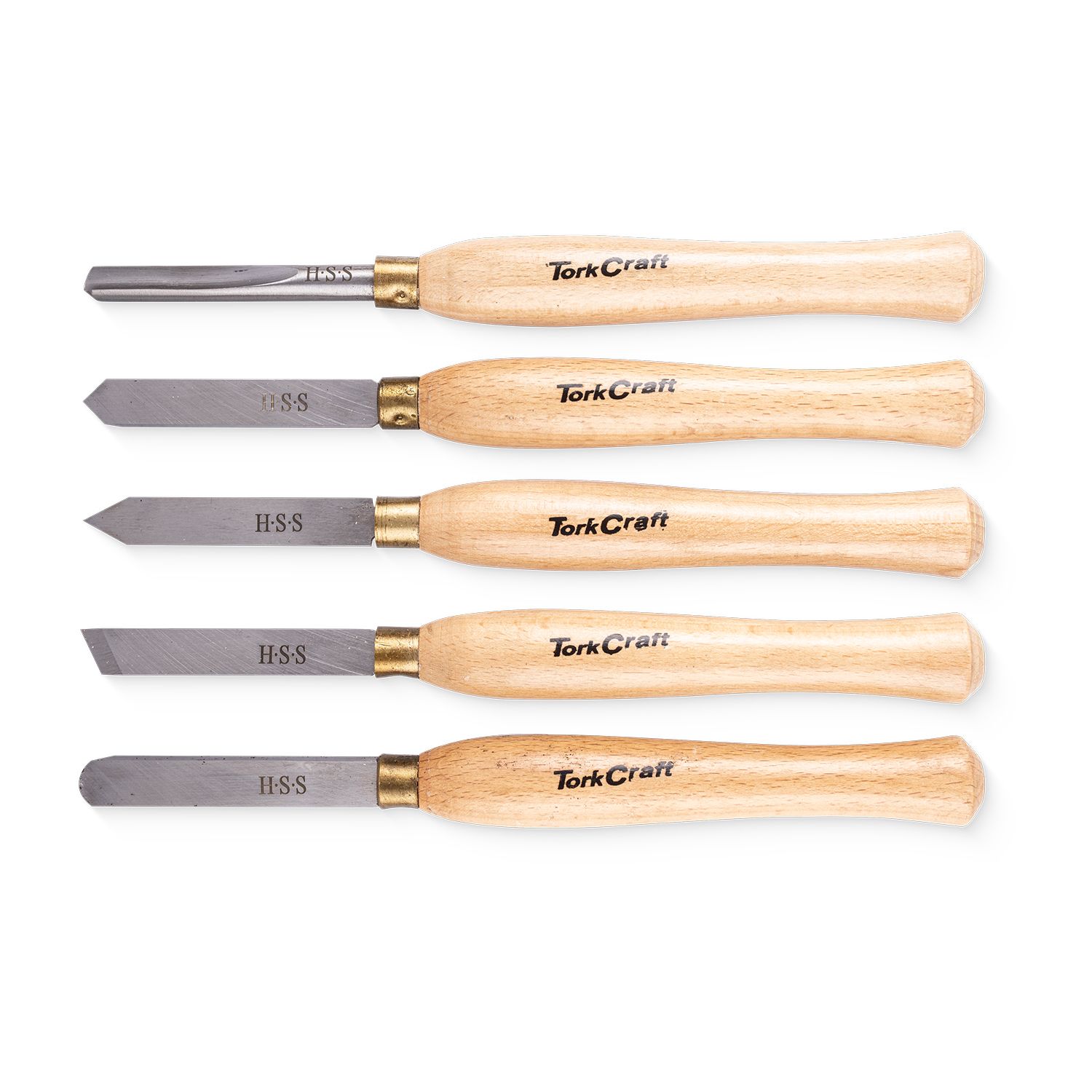 Chisel Set Wood Turning 300mm Hss 5 Piece Wood Case