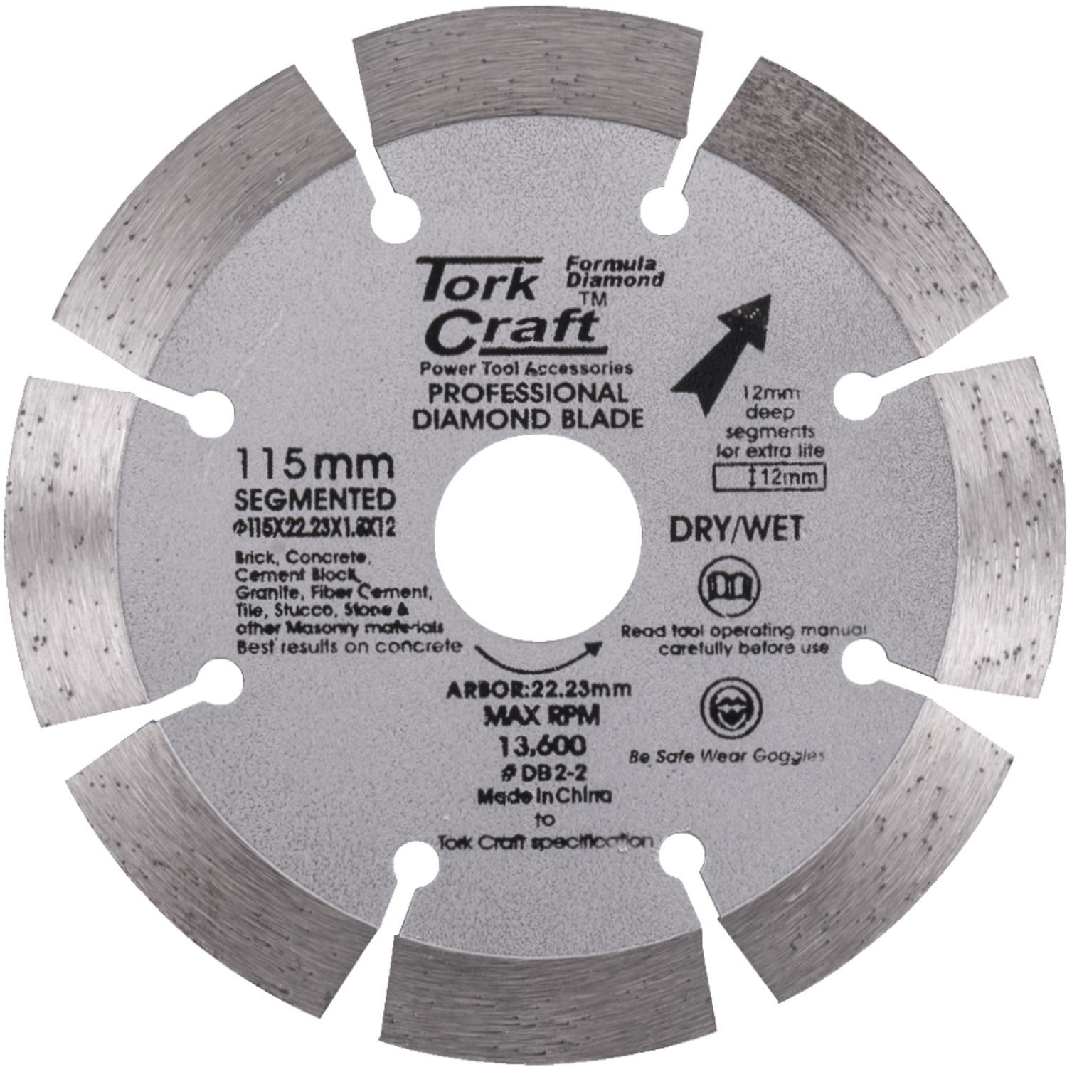 Diamond Blade Segmented 115mm With 12mm Segments