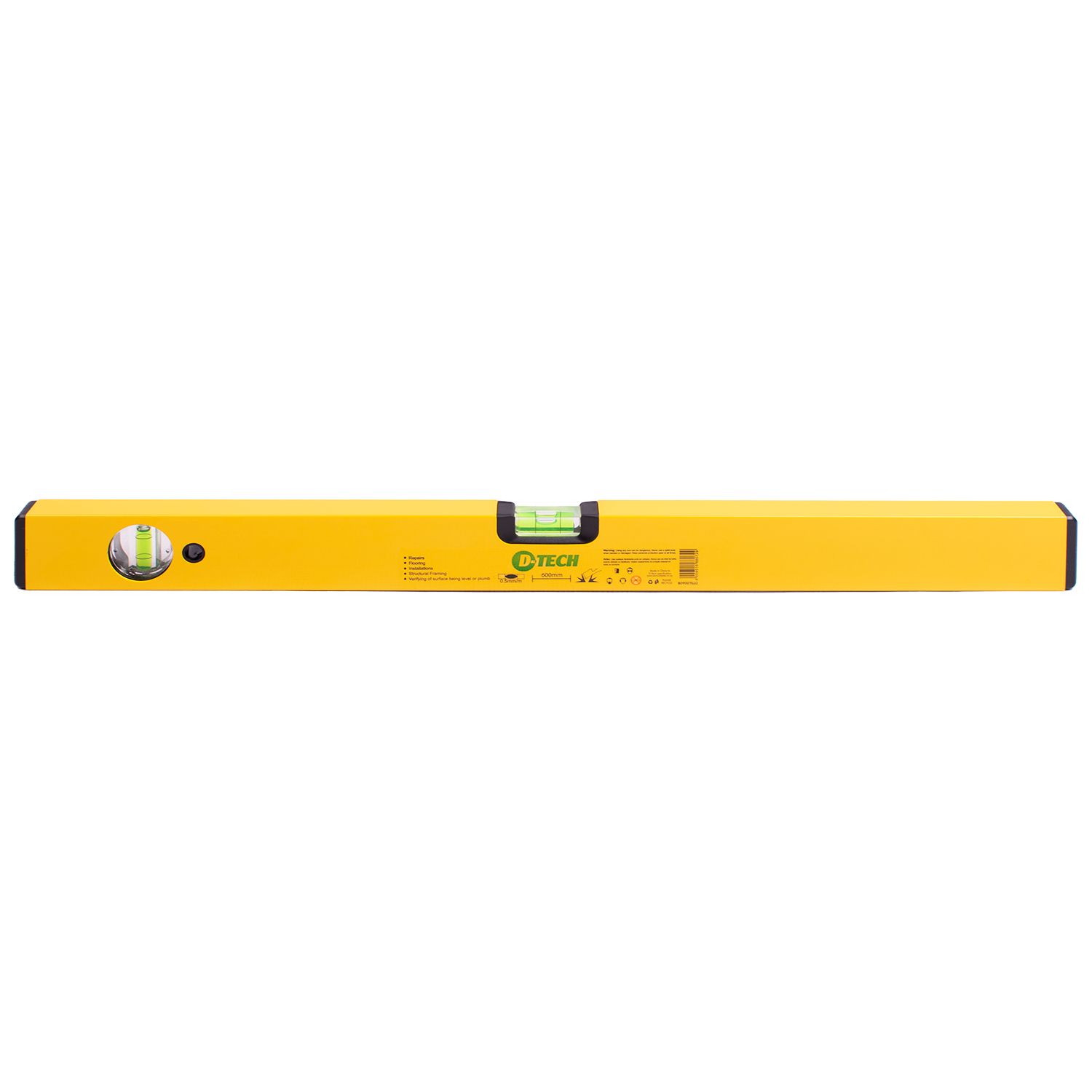 Spirit Level Box 600mm X 1.4mm 2 X Vial 0.5mm Accur. Alum.