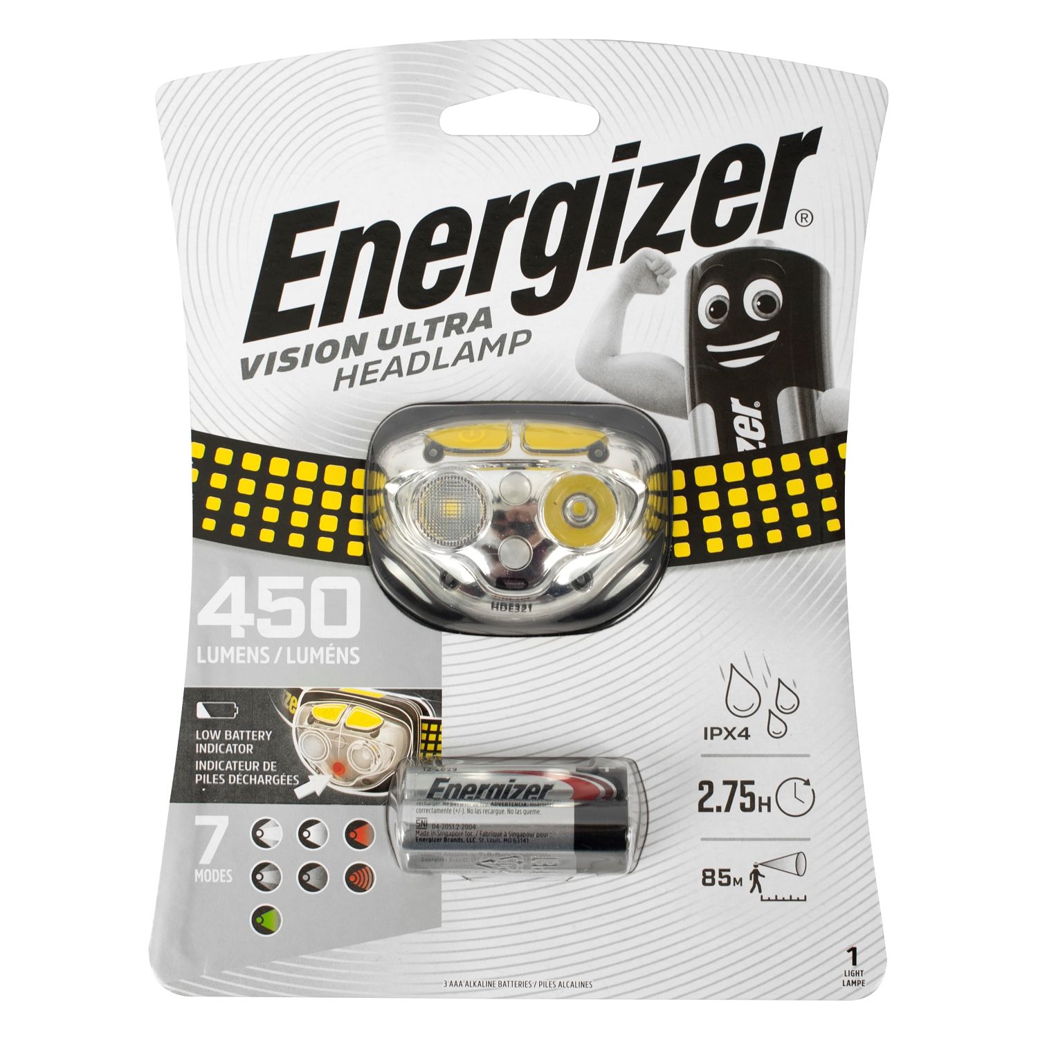 Headlight 450lumens Vision Ultra Gray ENERGIZER