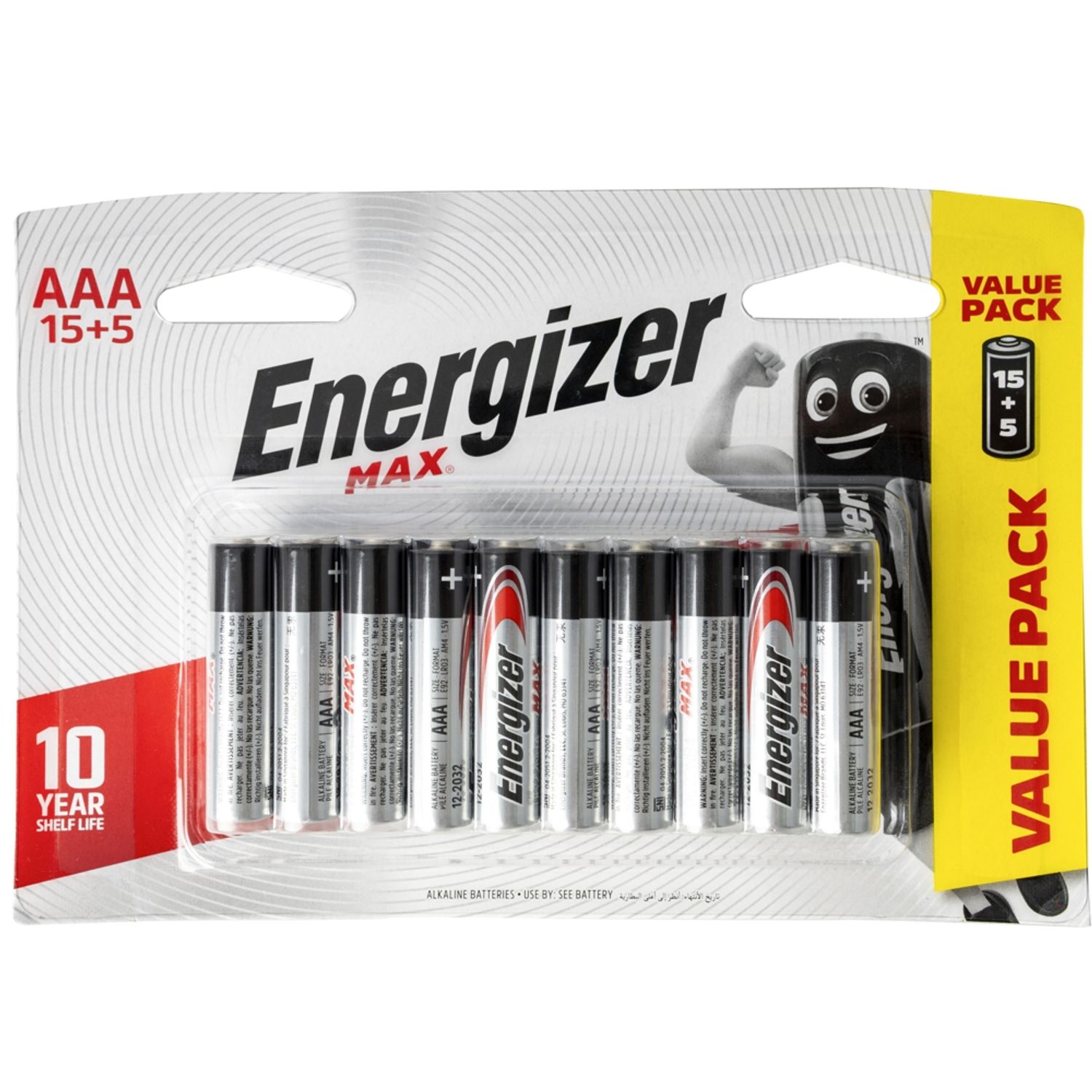 Max Aaa Battery-15+5 Free Pack (moq12) ENERGIZER