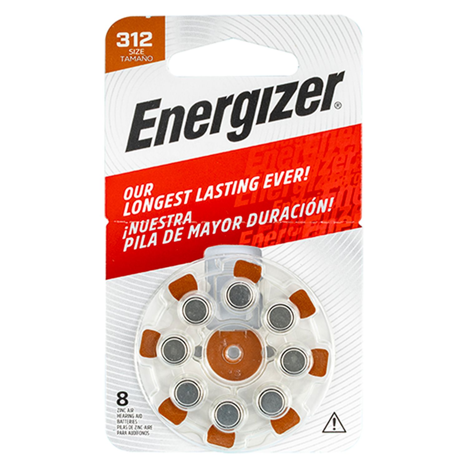 Hearing Aid Battery 312 Brown-8pack Zinc Air ENERGIZER